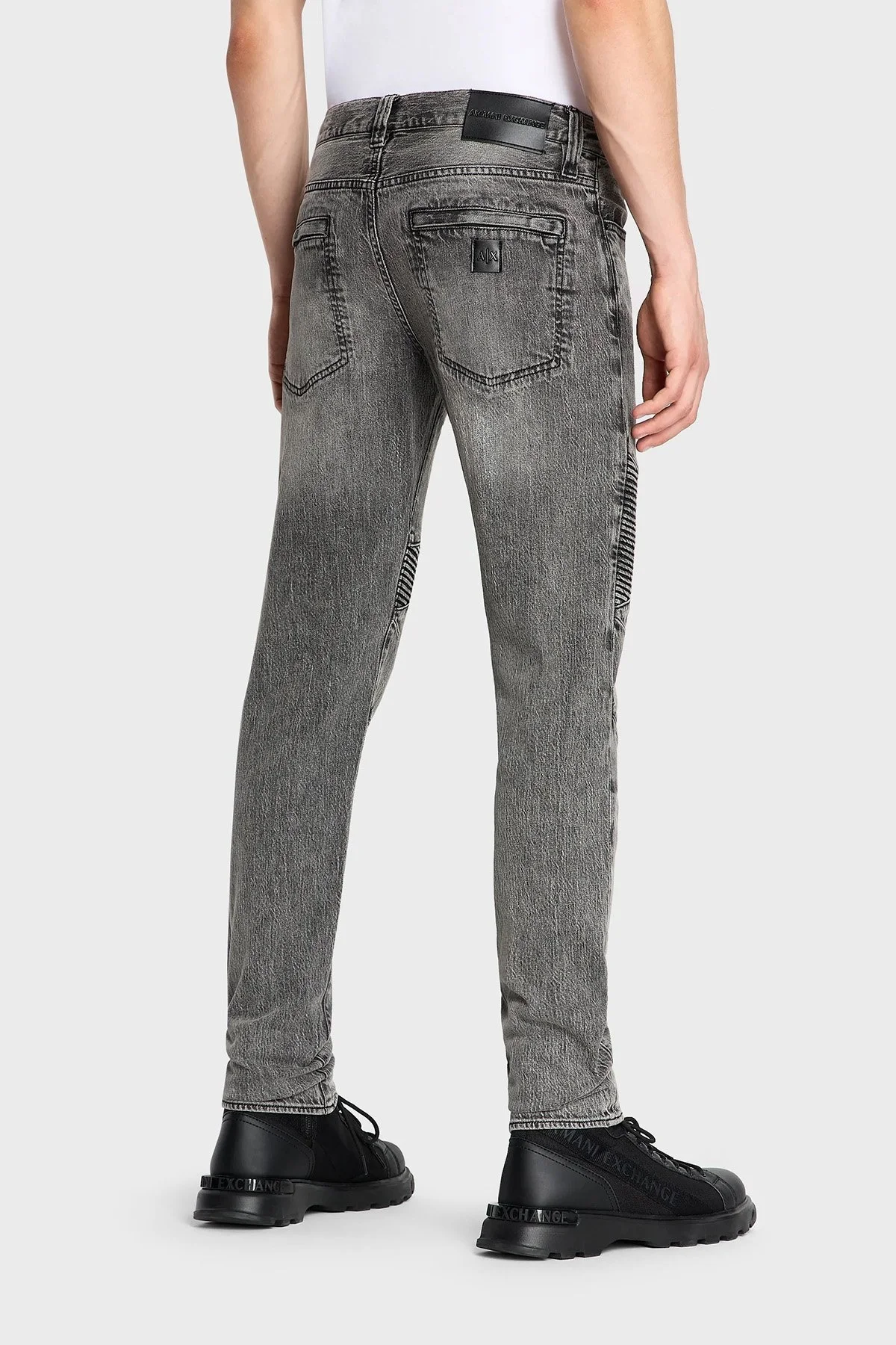 Armani Exchange J27 Pamuklu Yüksek Bel Skinny Fit Dar Paça Jeans Erkek Kot Pantolon 6RZJ27 Z1KQZ 0903 GRİ - 3