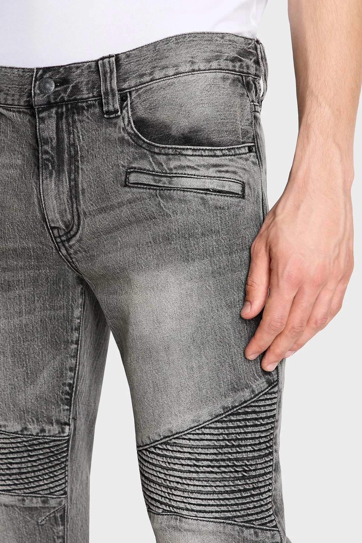 Armani Exchange J27 Pamuklu Yüksek Bel Skinny Fit Dar Paça Jeans Erkek Kot Pantolon 6RZJ27 Z1KQZ 0903 GRİ - 4