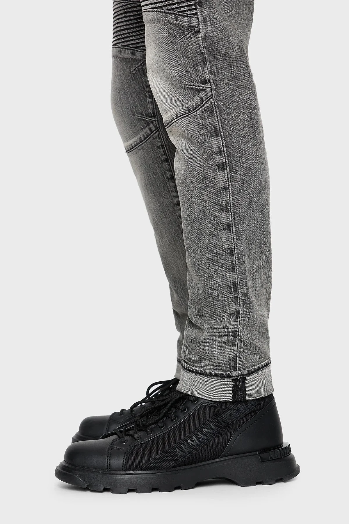 Armani Exchange J27 Pamuklu Yüksek Bel Skinny Fit Dar Paça Jeans Erkek Kot Pantolon 6RZJ27 Z1KQZ 0903 GRİ - 5