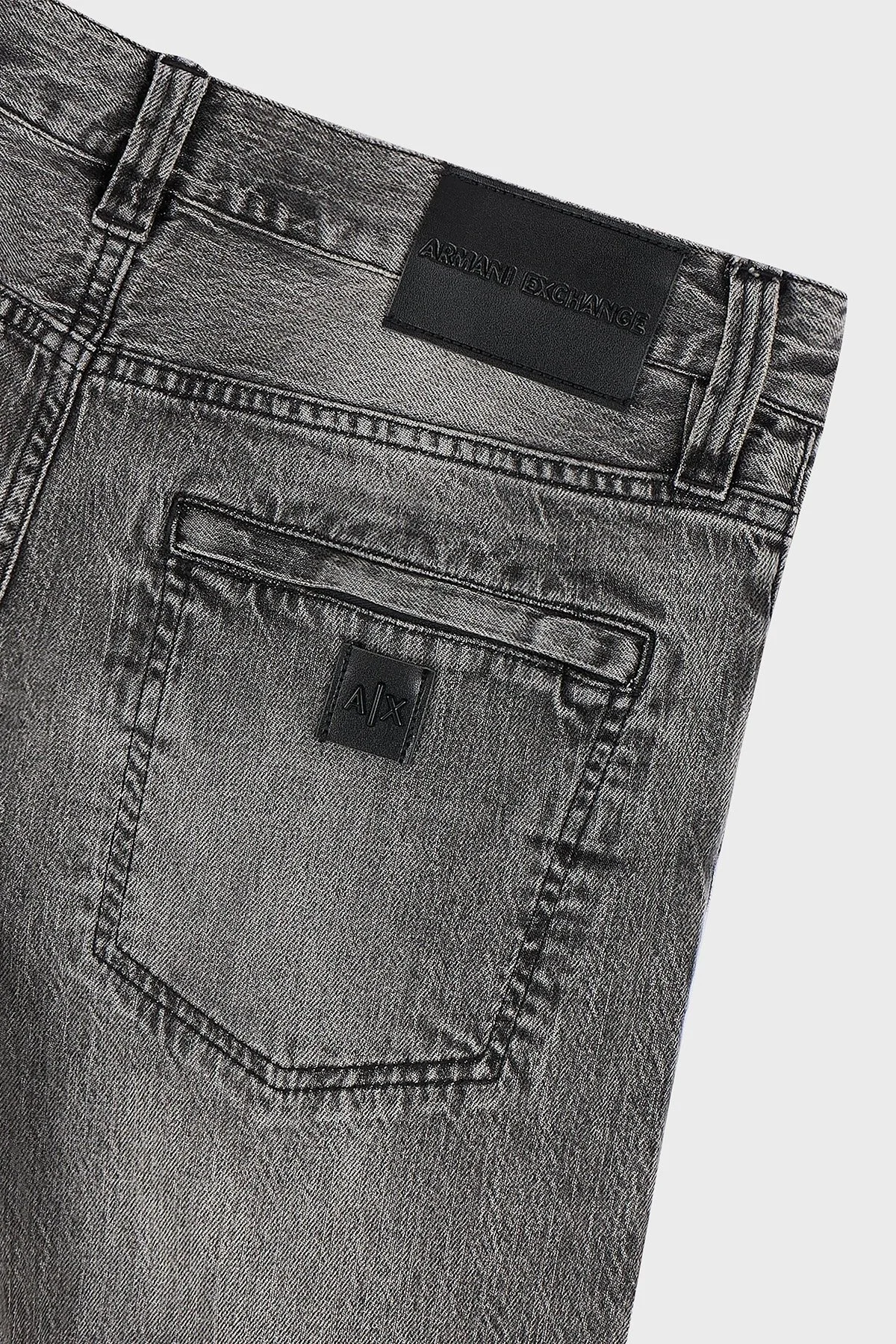 Armani Exchange J27 Pamuklu Yüksek Bel Skinny Fit Dar Paça Jeans Erkek Kot Pantolon 6RZJ27 Z1KQZ 0903 GRİ - 6