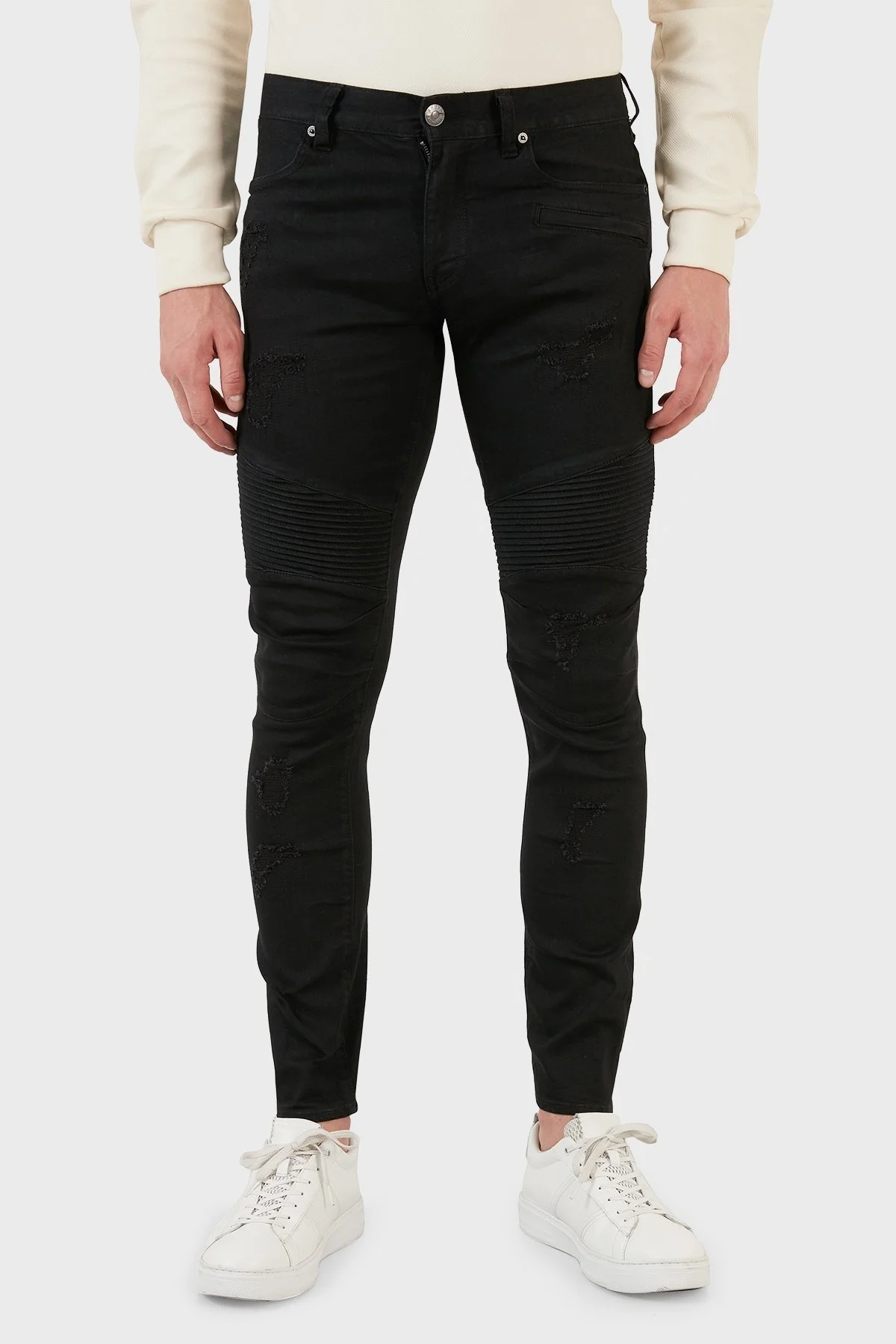 Armani Exchange J27 Streç Pamuklu Normal Bel Skinny Fit Jeans Erkek Kot Pantolon 6LZJ27 Z1AAZ 1200 SİYAH - 2