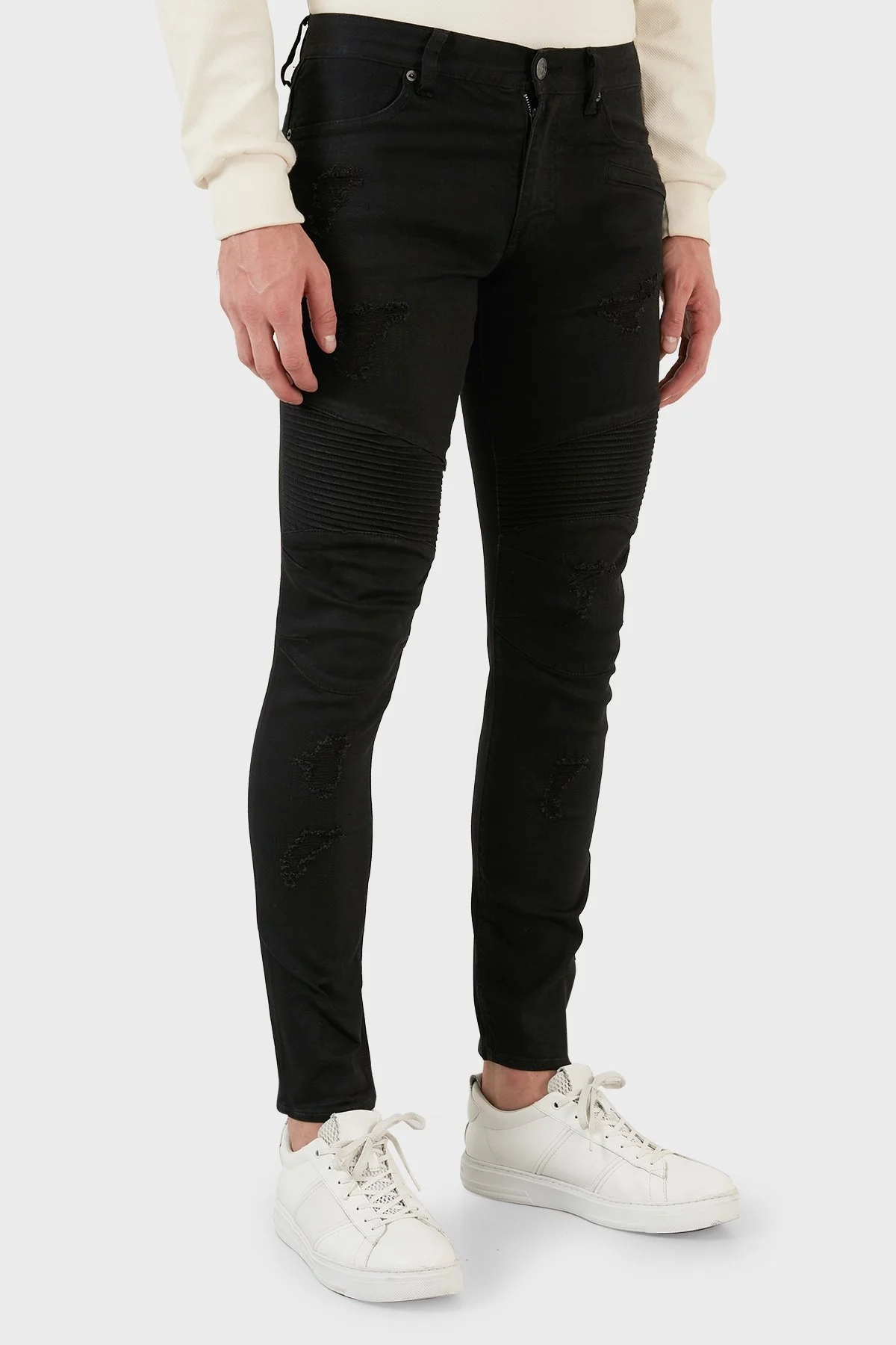 Armani Exchange J27 Streç Pamuklu Normal Bel Skinny Fit Jeans Erkek Kot Pantolon 6LZJ27 Z1AAZ 1200 SİYAH - 4