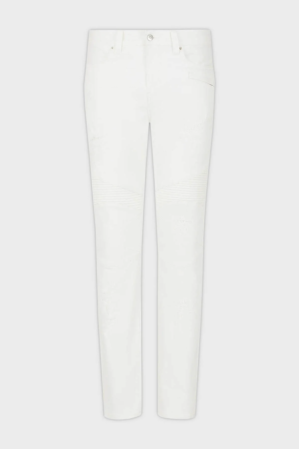 Armani Exchange J27 Yırtık Detaylı Slim Fit Dar Paça Jeans Erkek Kot Pantolon 3DZJ27 Z1AAZ 1100 BEYAZ - 5