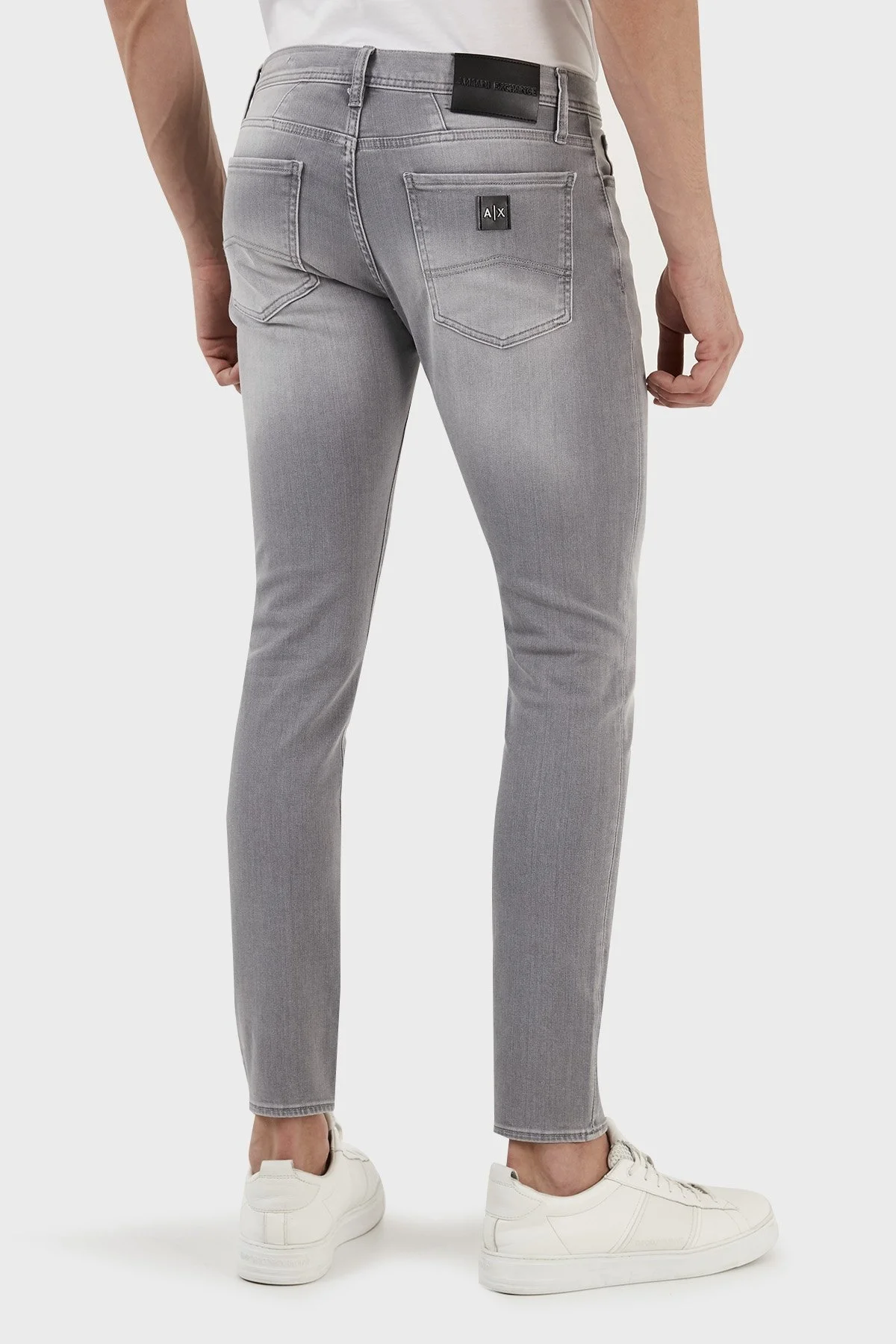Armani Exchange J33 Normal Bel Süper Skinny Dar Paça Jeans Erkek Kot Pantolon 3RZJ33 Z4XXZ 0903 GRİ - 5