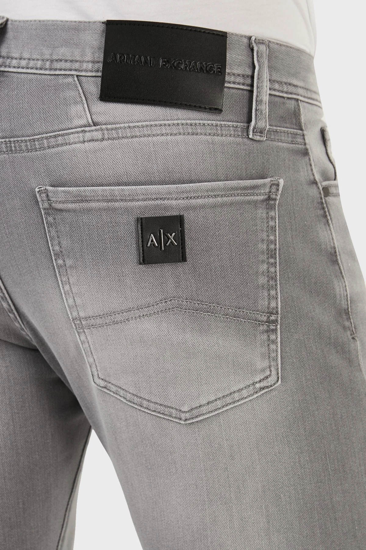 Armani Exchange J33 Normal Bel Süper Skinny Dar Paça Jeans Erkek Kot Pantolon 3RZJ33 Z4XXZ 0903 GRİ - 6