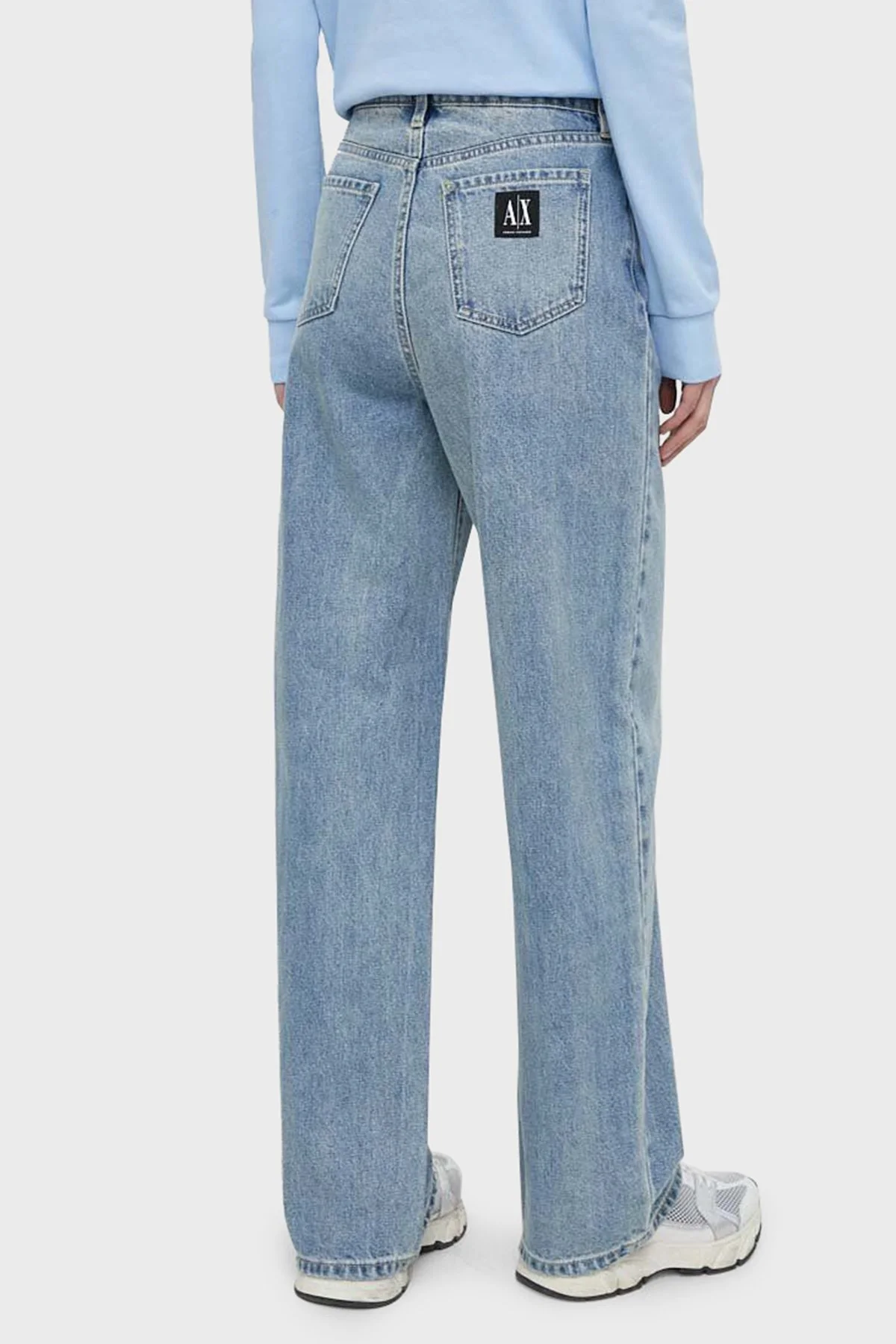 Armani Exchange J38 Loose Fit Yüksek Bel Geniş Paça Jeans Bayan Kot Pantolon 8NYJ38 Y4AAZ 150A İNDİGO - 3