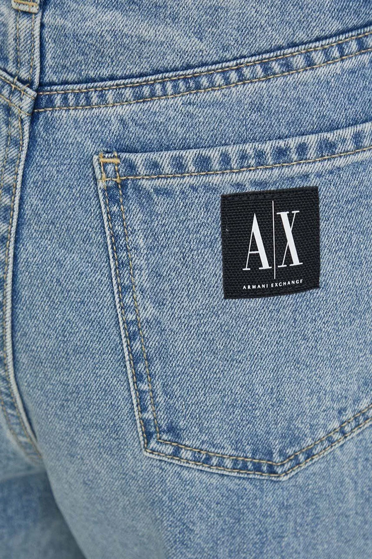 Armani Exchange J38 Loose Fit Yüksek Bel Geniş Paça Jeans Bayan Kot Pantolon 8NYJ38 Y4AAZ 150A İNDİGO - 4