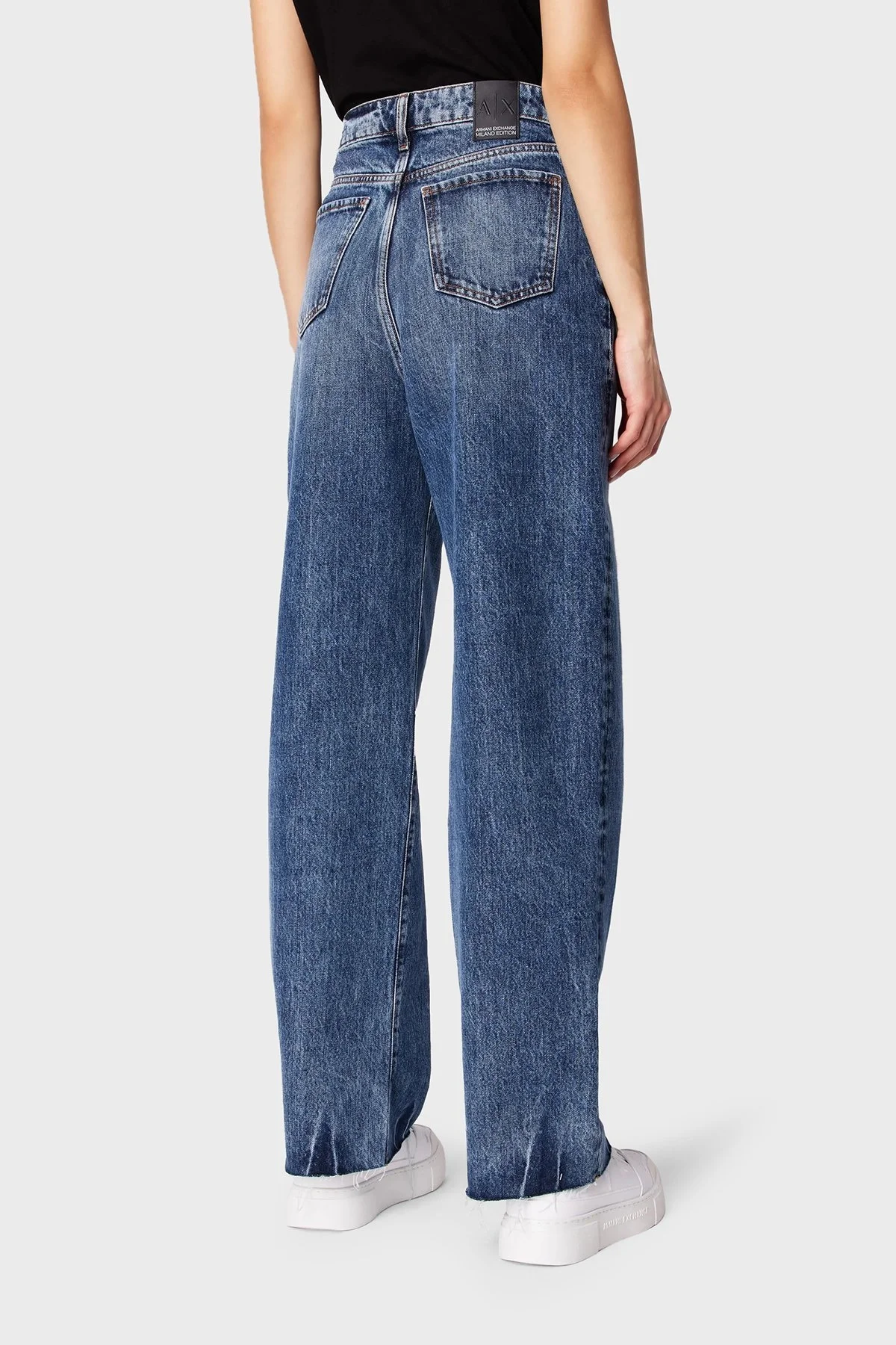 Armani Exchange J38 Relaxed Fit Geniş Paça Jeans Bayan Kot Pantolon 3DYJ38 Y16EZ 1500 MAVİ - 3