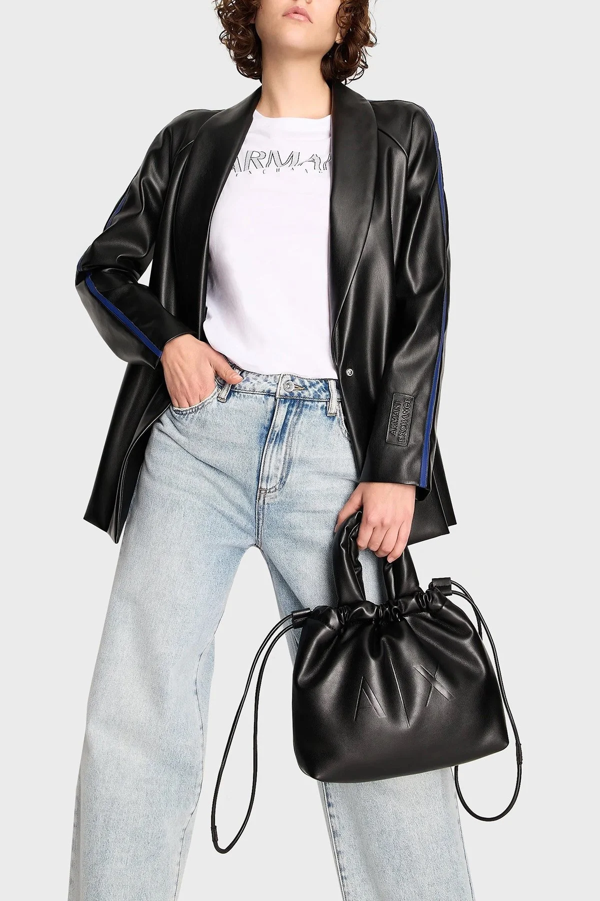 Armani Exchange J39 Süper Skinny Bol Paça Jeans Bayan Kot Pantolon 6RYJ38 Y11FZ 1500 MAVİ - 4