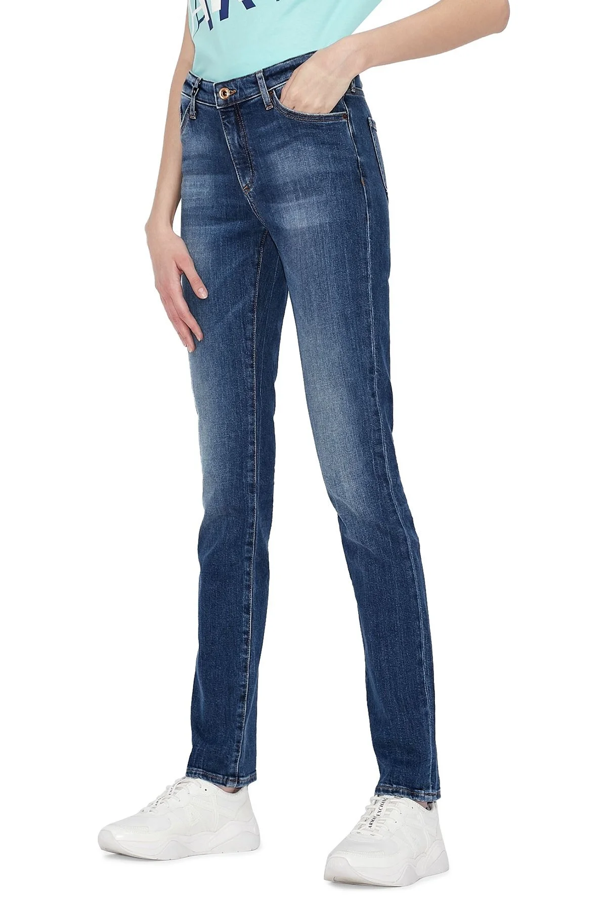 Armani Exchange Pamuklu Slim Fit J45 Jeans Bayan Kot Pantolon 3KYJ45 Y1CFZ 1500 LACİVERT - 2