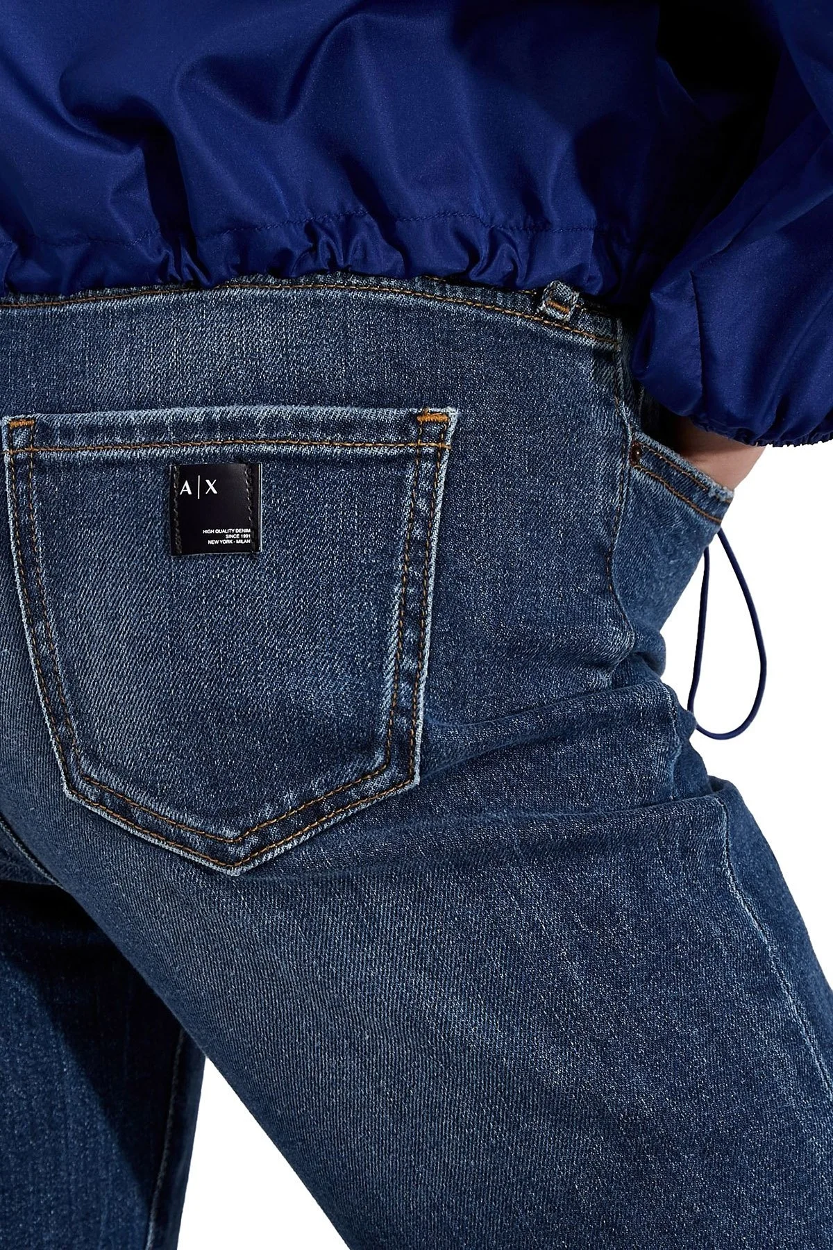 Armani Exchange Pamuklu Slim Fit J45 Jeans Bayan Kot Pantolon 3KYJ45 Y1CFZ 1500 LACİVERT - 4