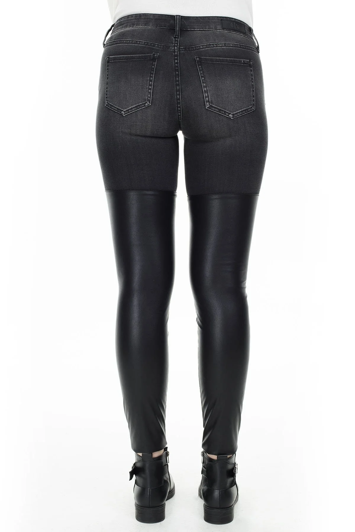Armani Exchange J50 Jeans Bayan Kot Pantolon S 6GYJ50 Y2HQZ 0204 SİYAH - 4