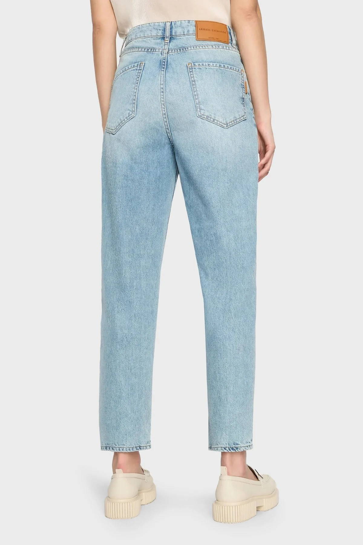 Armani Exchange J51 Tapered Fit Düz Paça Jeans Bayan Kot Pantolon 3DYJ51 Y27CZ 1500 MAVİ - 3