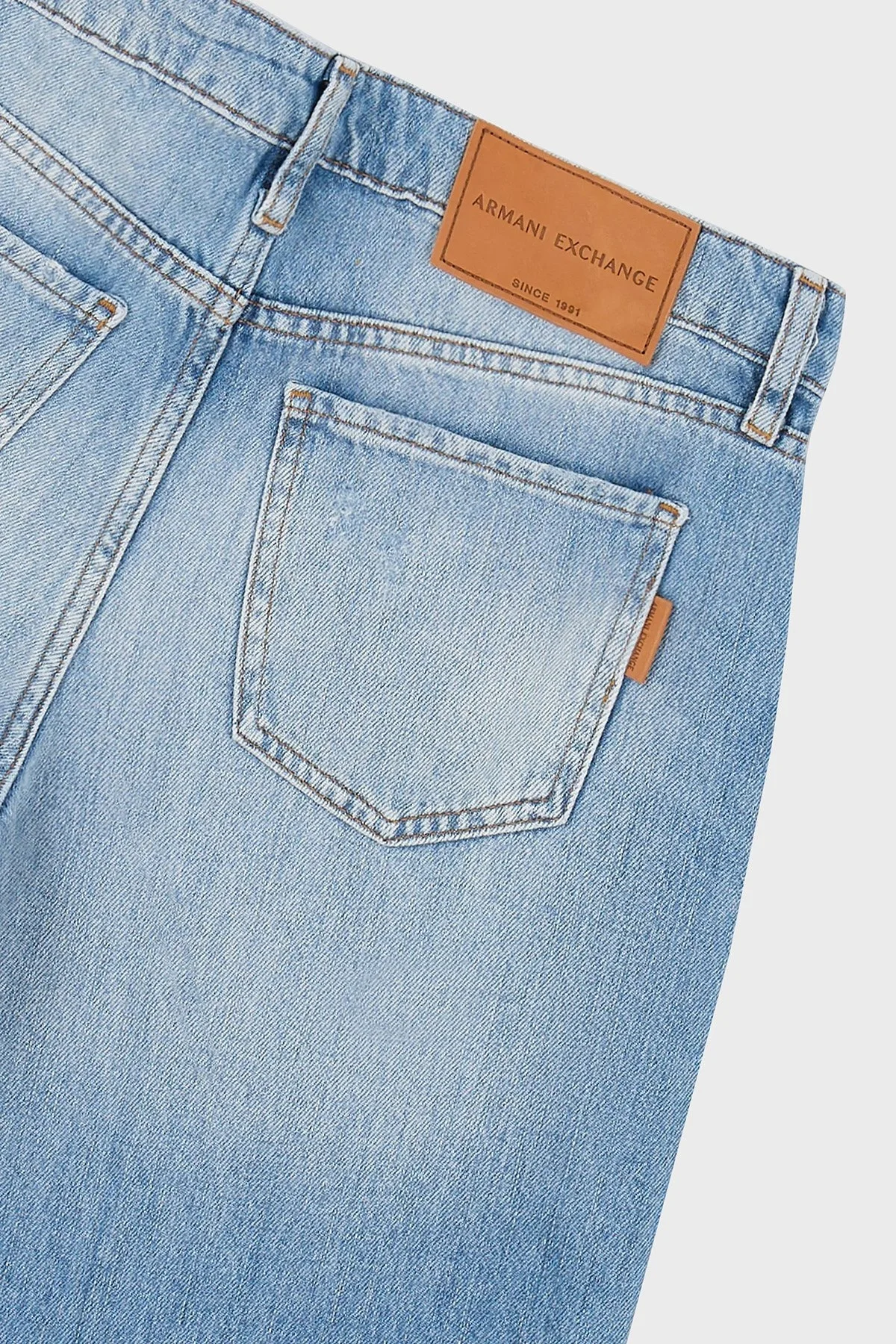 Armani Exchange J52 Relaxed Fit Geniş Paça Jeans Bayan Kot Pantolon 3DYJ52 Y16GZ 05EL AÇIK MAVİ - 3