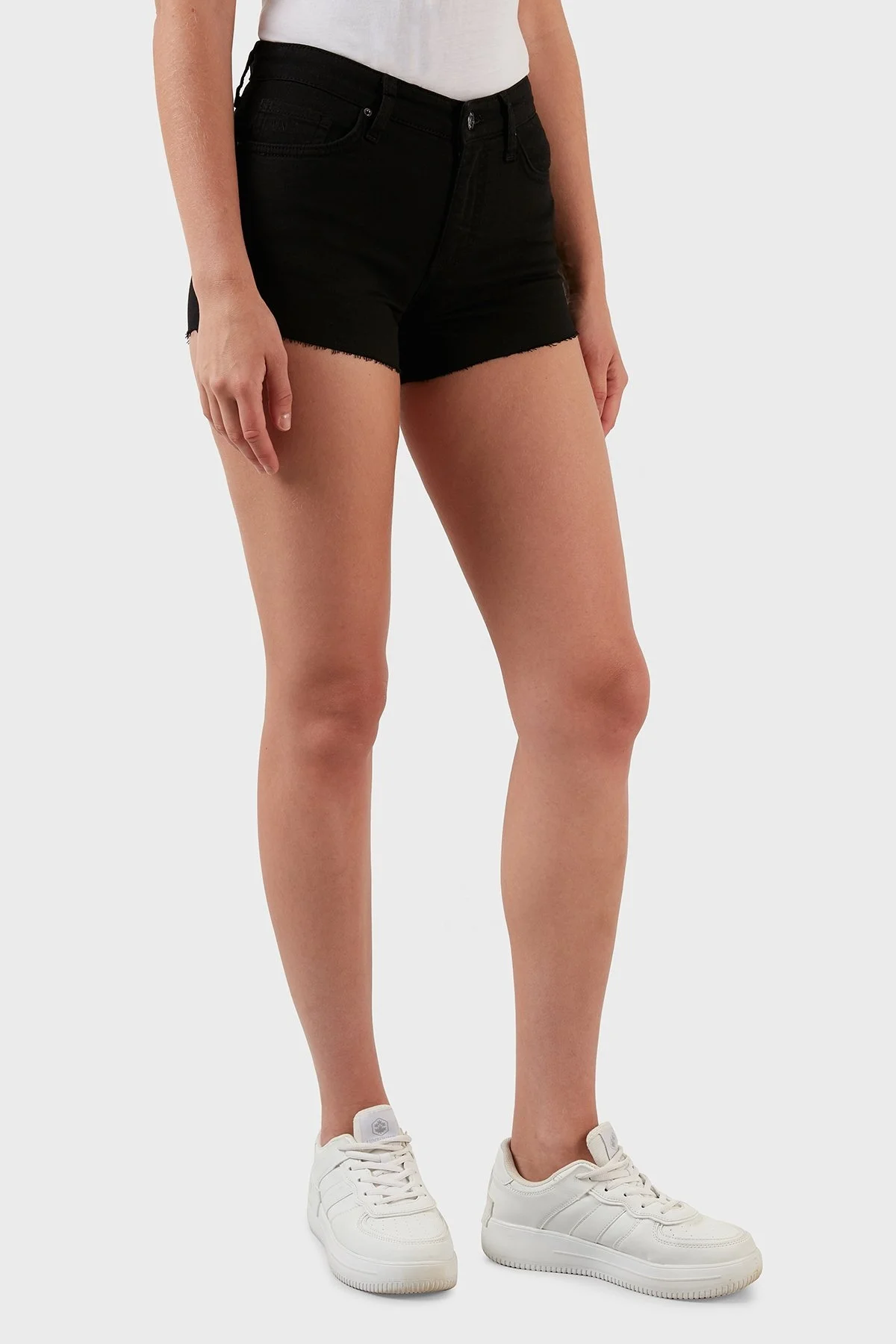 Armani Exchange J59 Pamuklu Normal Bel Kısa Kot Bayan Short 3LYJ59 Y1SRZ 1200 SİYAH - 4