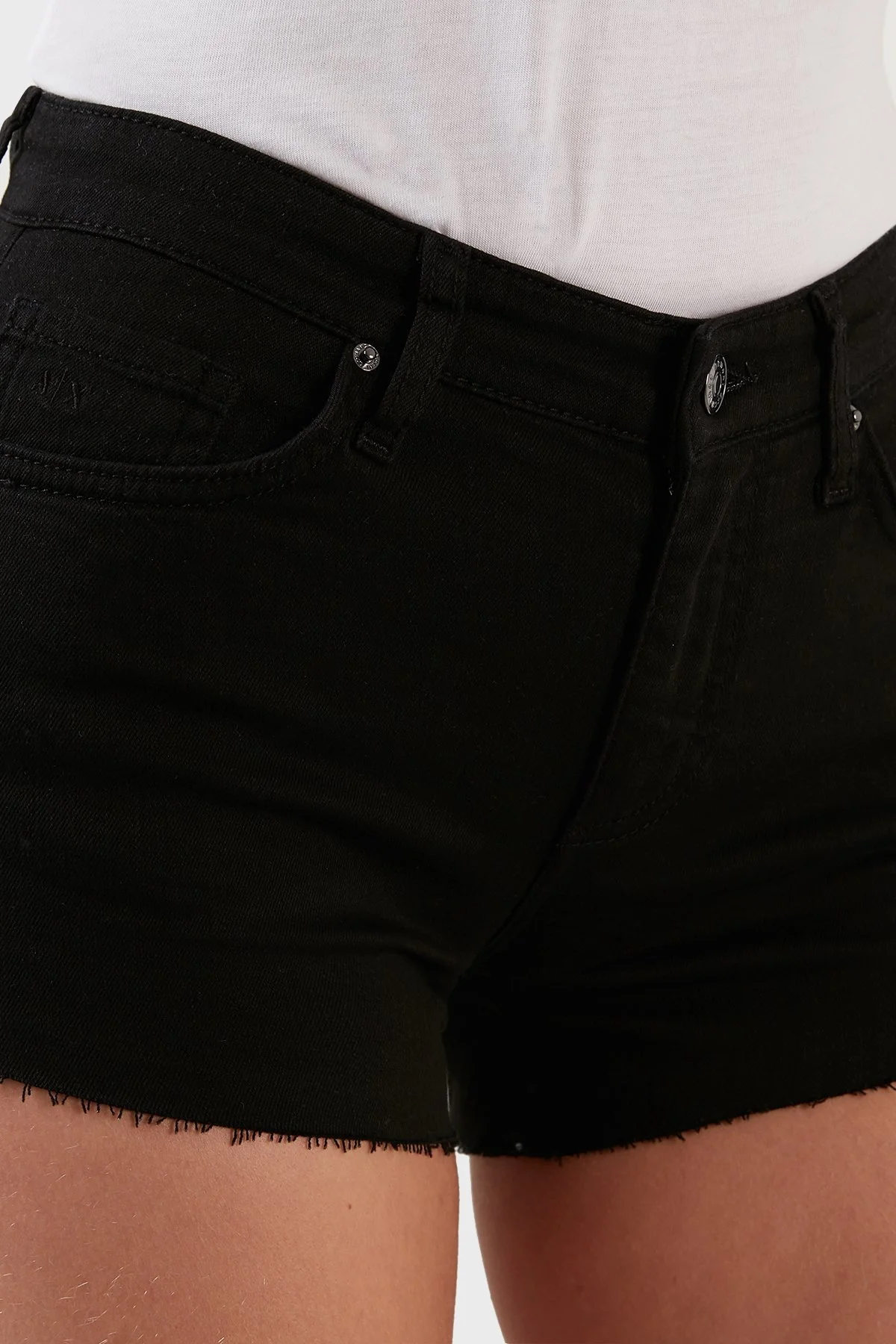 Armani Exchange J59 Pamuklu Normal Bel Kısa Kot Bayan Short 3LYJ59 Y1SRZ 1200 SİYAH - 5