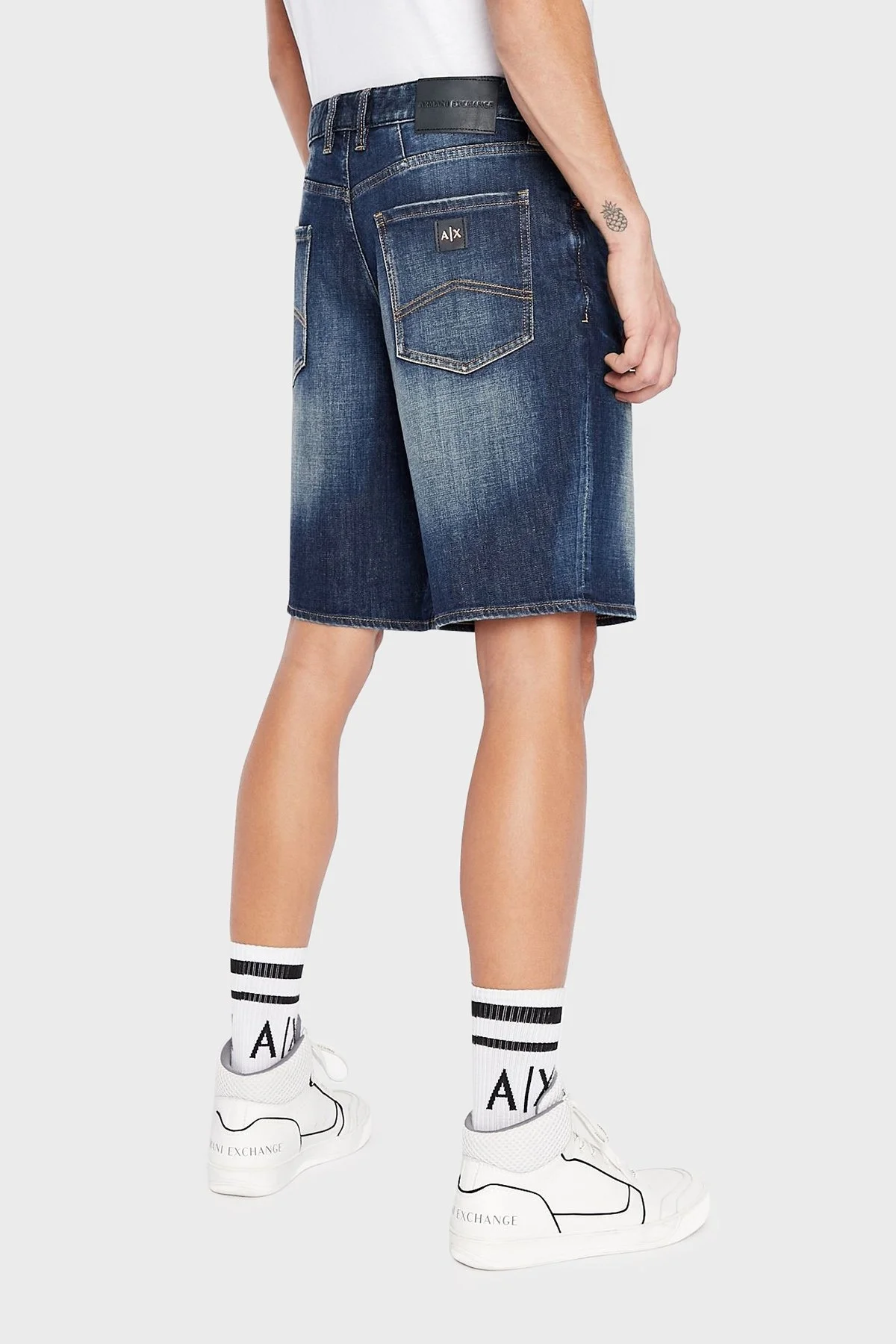 Armani Exchange J65 Pamuklu Normal Bel Slim Fit Kot Erkek Short 3LZJ65 Z1LTZ 1500 İNDİGO - 8