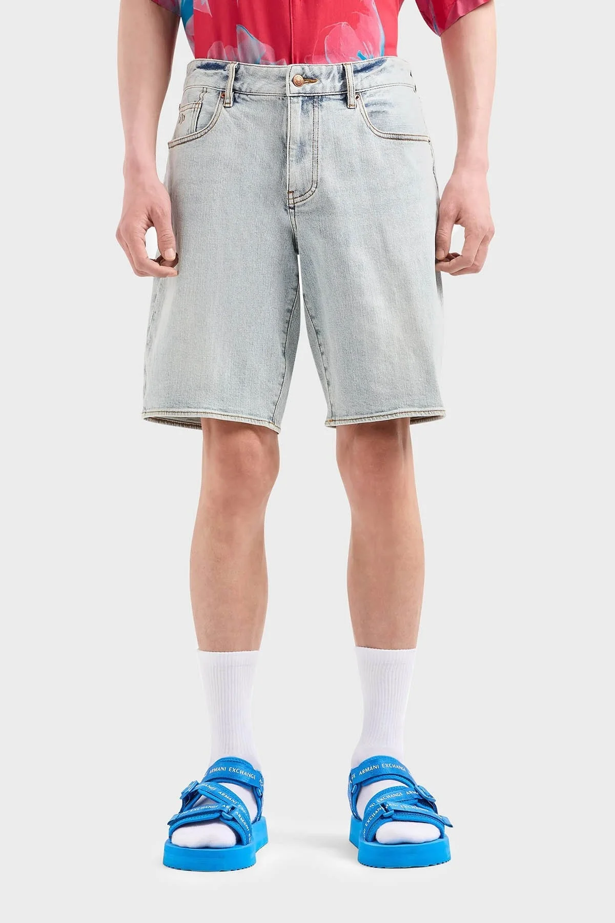 Armani Exchange J65 Relaxed Fit Denim Erkek Short 3DZJ65 Z1XLZ 25EU AÇIK MAVİ - 1