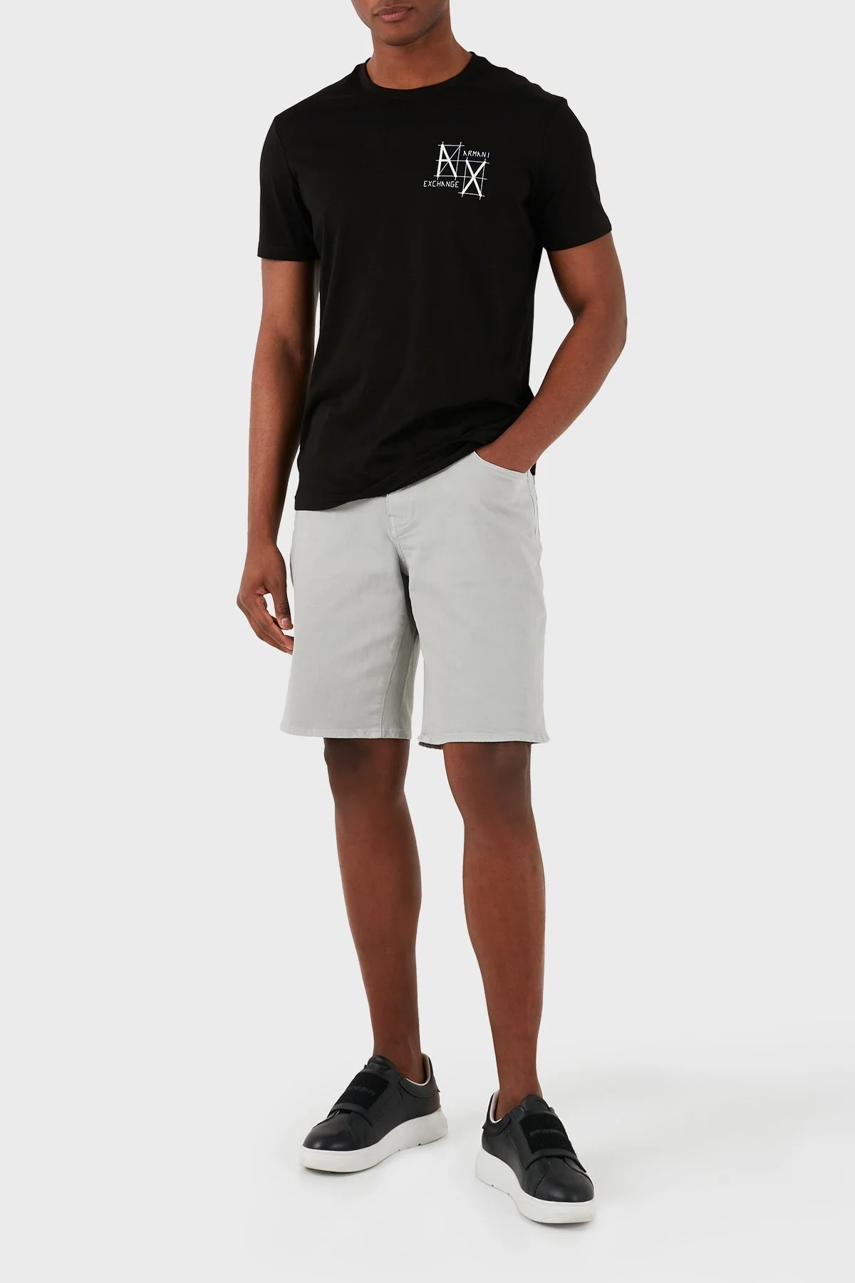 Armani Exchange J65 Slim Fit Yüksek Bel Erkek Short 3DZJ65 Z2AAZ 1946 GRİ - 1
