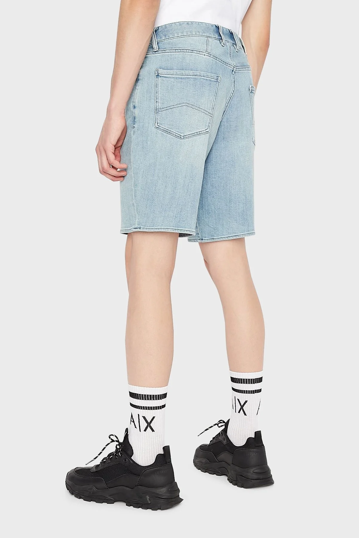 Armani Exchange J65 Streç Pamuklu Normal Bel Slim Fit Kot Erkek Short 3LZJ65 Z2G9Z 05EK AÇIK MAVİ - 3