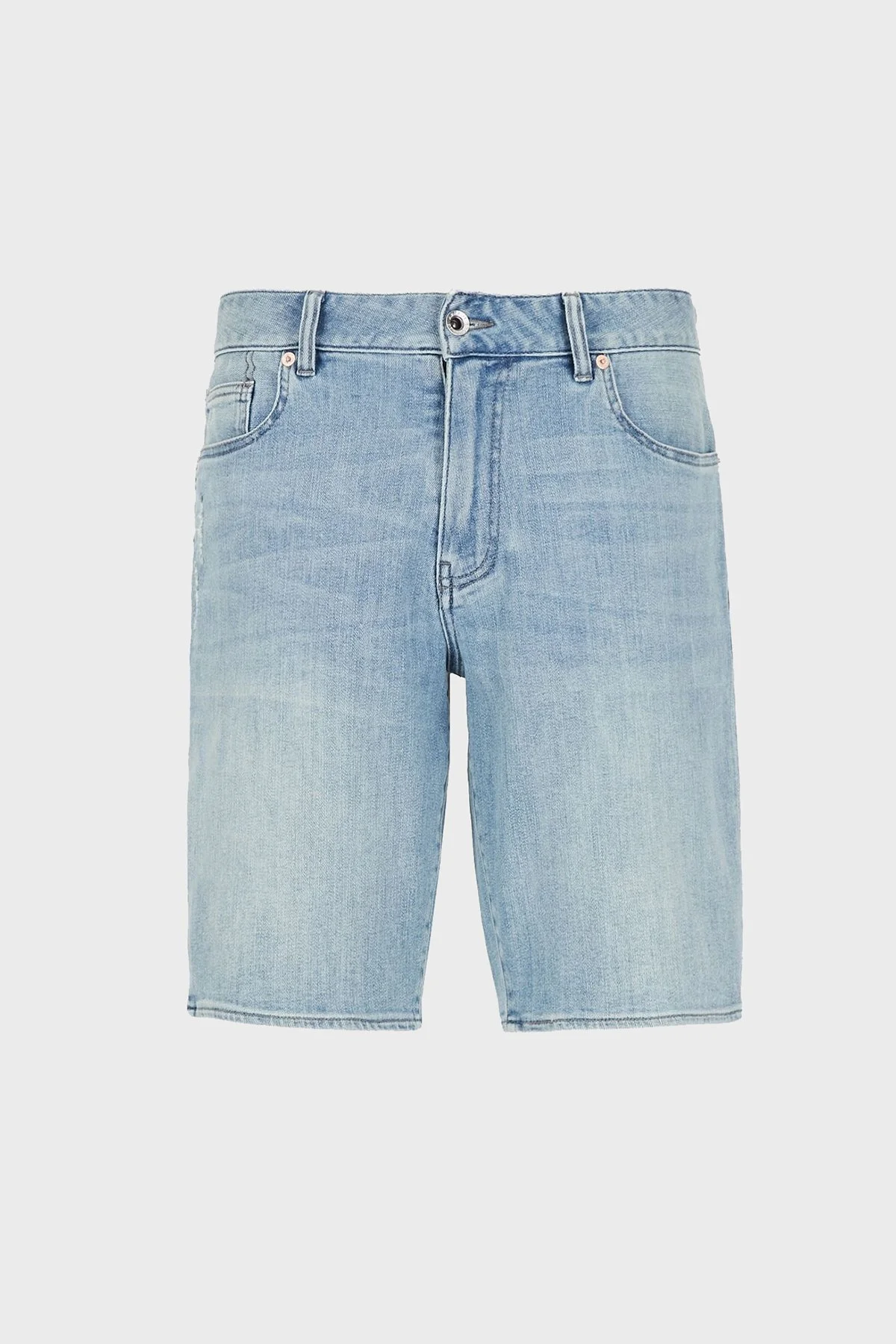 Armani Exchange J65 Streç Pamuklu Normal Bel Slim Fit Kot Erkek Short 3LZJ65 Z2G9Z 05EK AÇIK MAVİ - 5