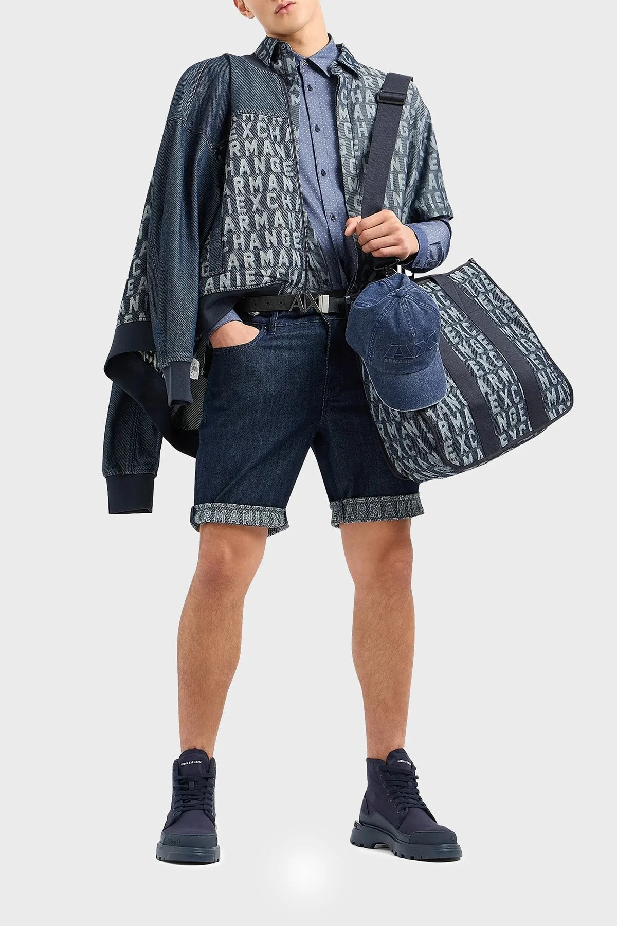 Armani Exchange J65 Streç Regular Fit Cepli Kot Erkek Short 3DZJ65 Z1XKZ 25FR LACİVERT - 2