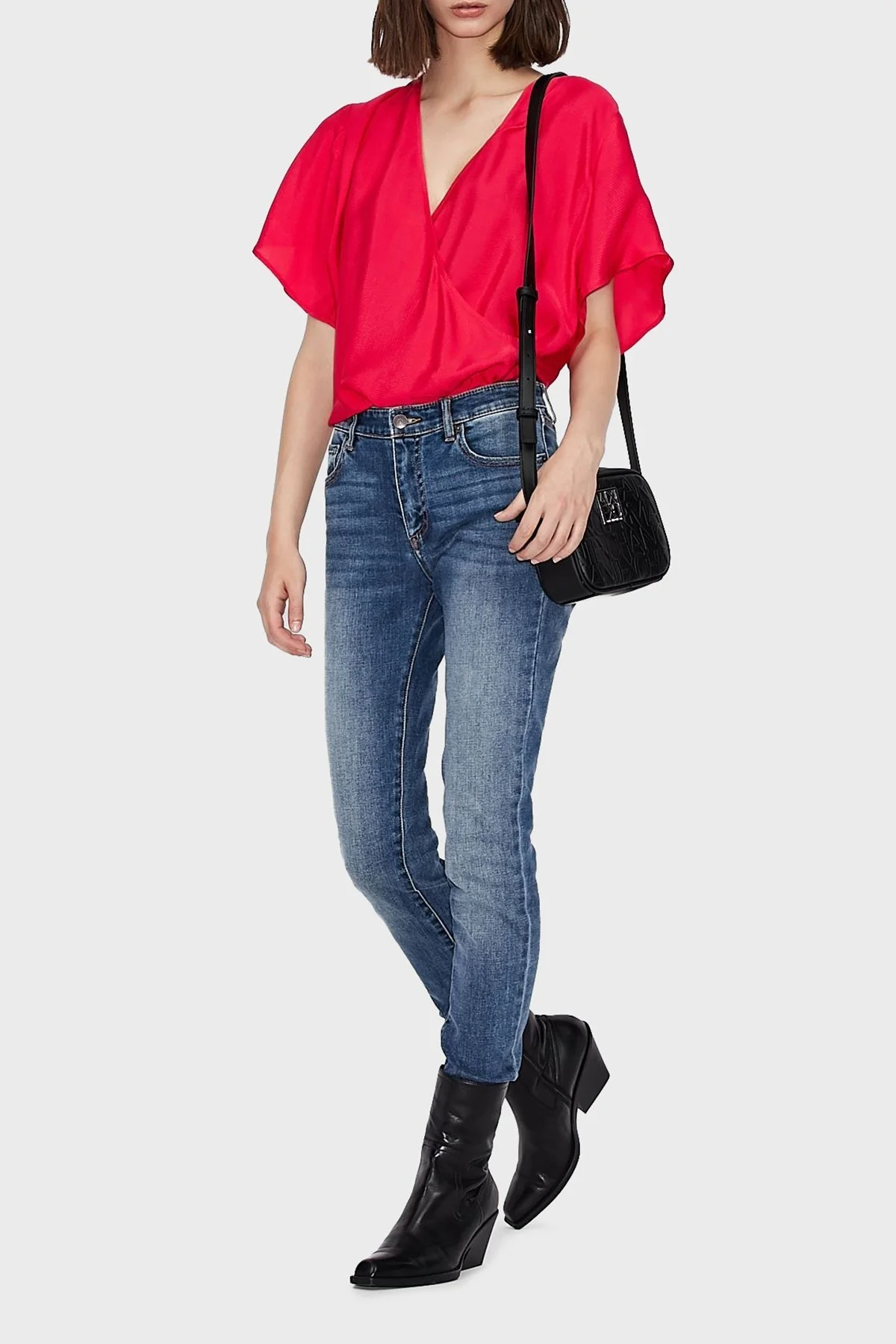 Armani Exchange J69 Jeans Bayan Kot Pantolon 6KYJ69 Y1DQZ 1500 KOYU MAVİ - 1