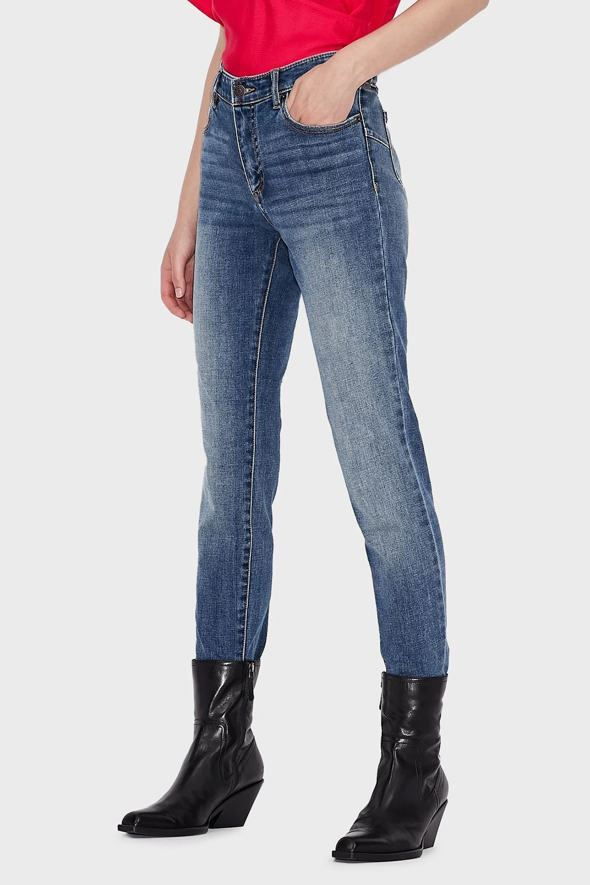 Armani Exchange J69 Jeans Bayan Kot Pantolon 6KYJ69 Y1DQZ 1500 KOYU MAVİ - 2