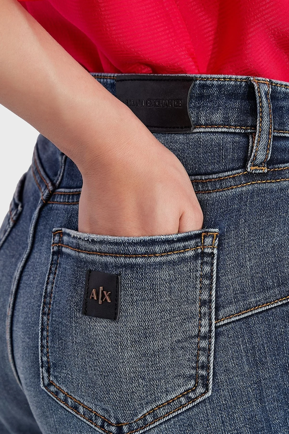 Armani Exchange J69 Jeans Bayan Kot Pantolon 6KYJ69 Y1DQZ 1500 KOYU MAVİ - 5