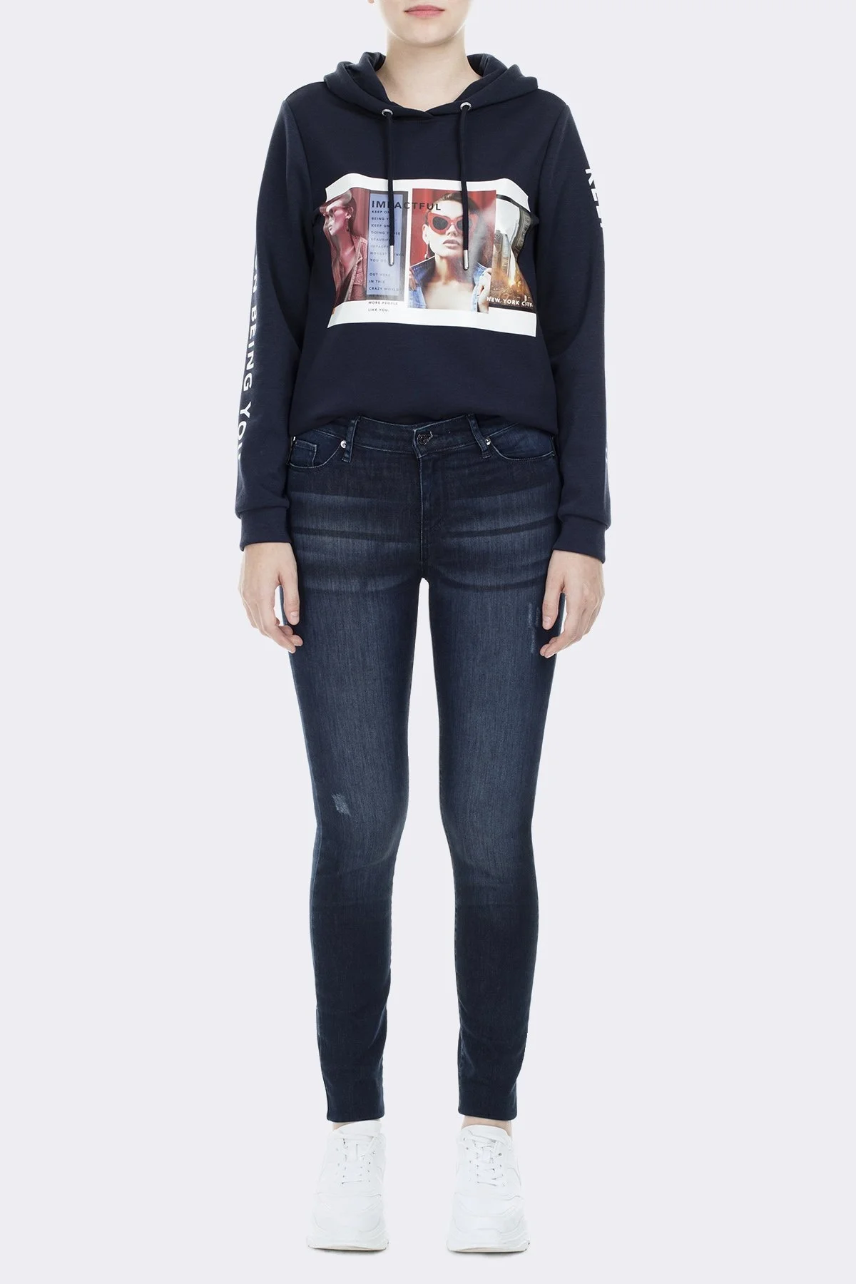 Armani Exchange J69 Jeans Bayan Kot Pantolon 6GYJ69 Y2HJZ 1500 İNDİGO - 1