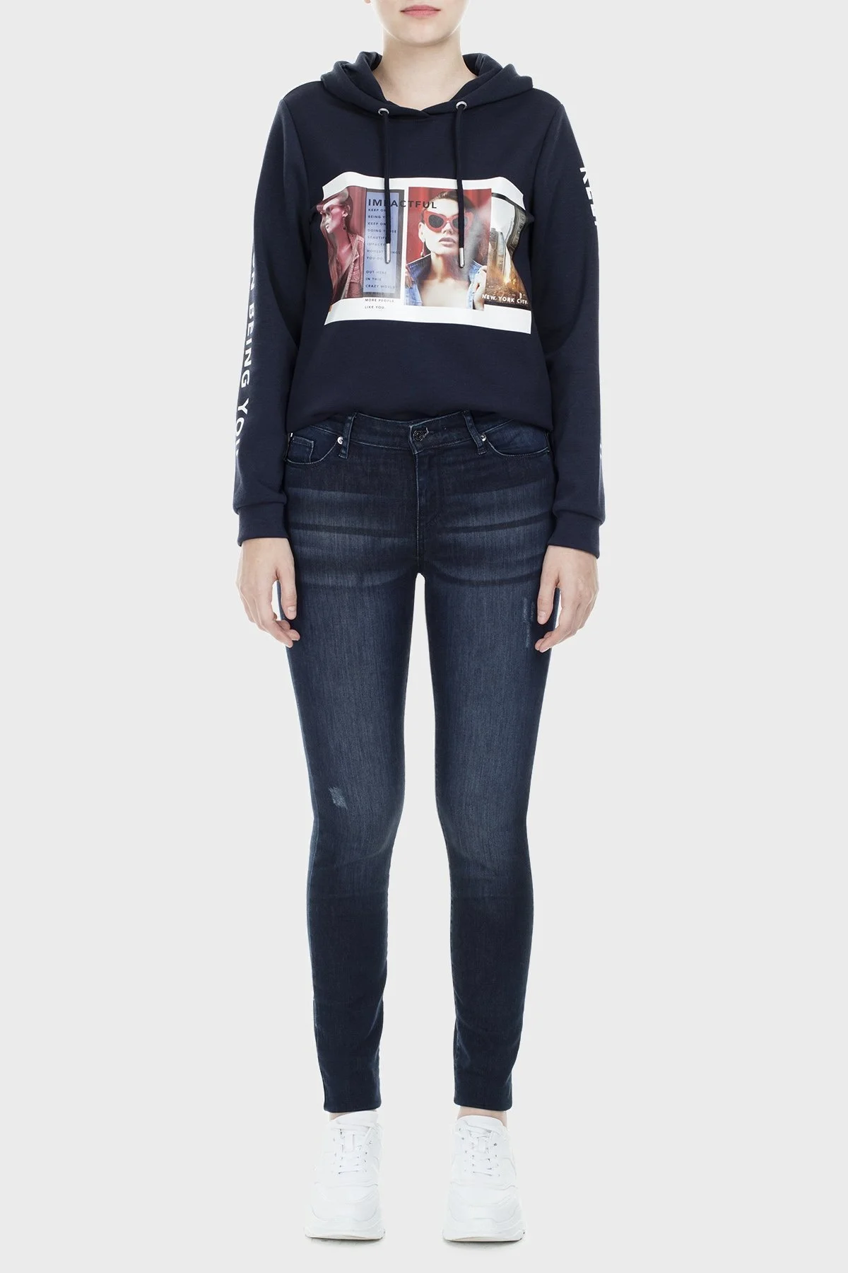 Armani Exchange J69 Jeans Bayan Kot Pantolon S 6GYJ69 Y2HJZ 1500 İNDİGO - 8