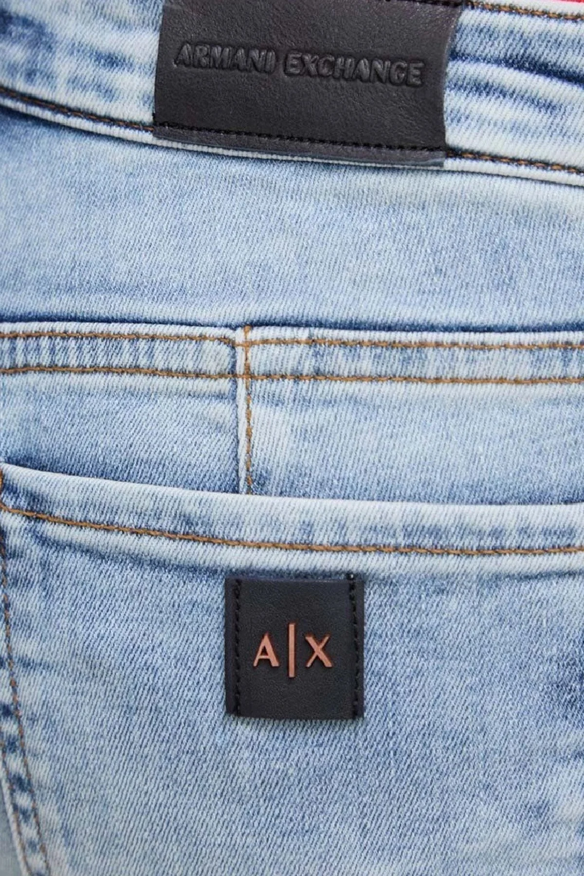 Armani Exchange J69 Normal Bel Slim Fit Jeans Bayan Kot Pantolon 3DYJ69 Y36DZ 1500 MAVİ - 6