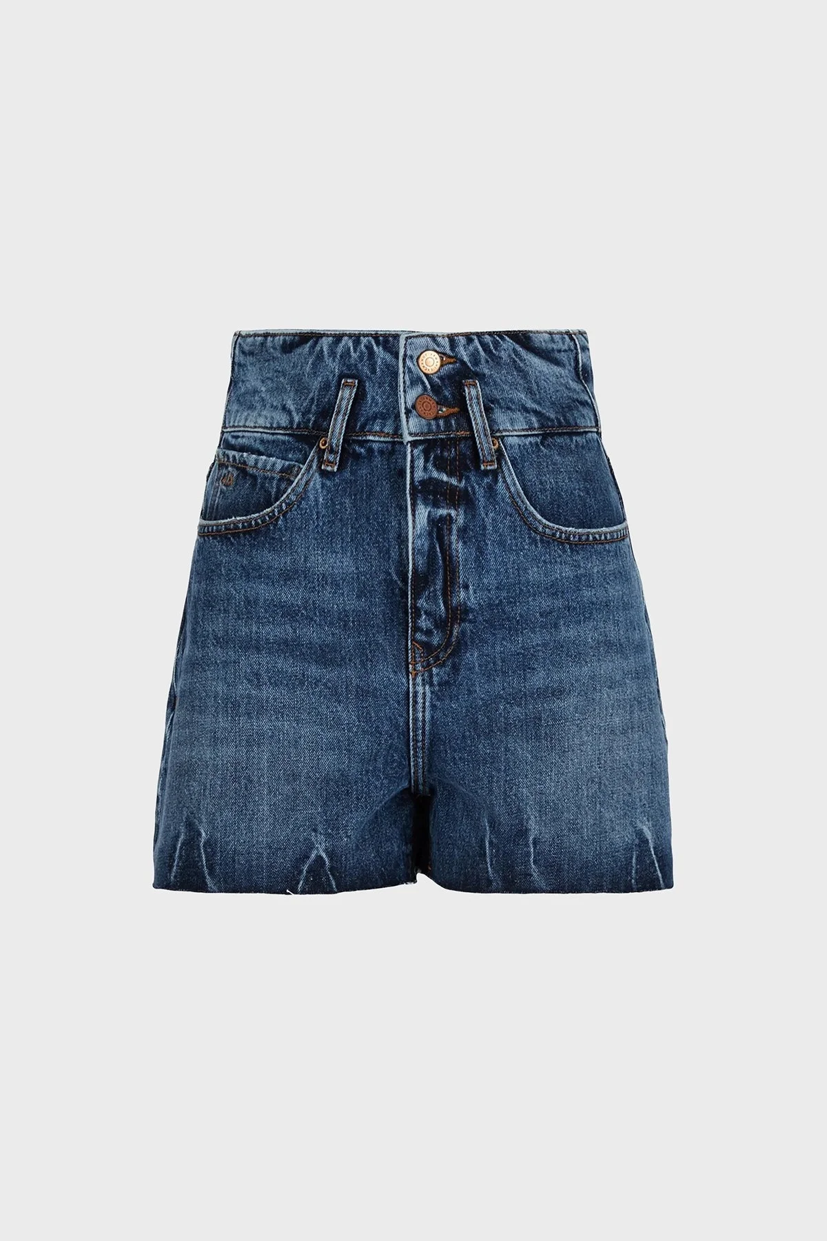 Armani Exchange J71 Yırtık Detaylı Yüksek Bel Kot Bayan Short 3DYJ71 Y16EZ 1500 MAVİ - 5