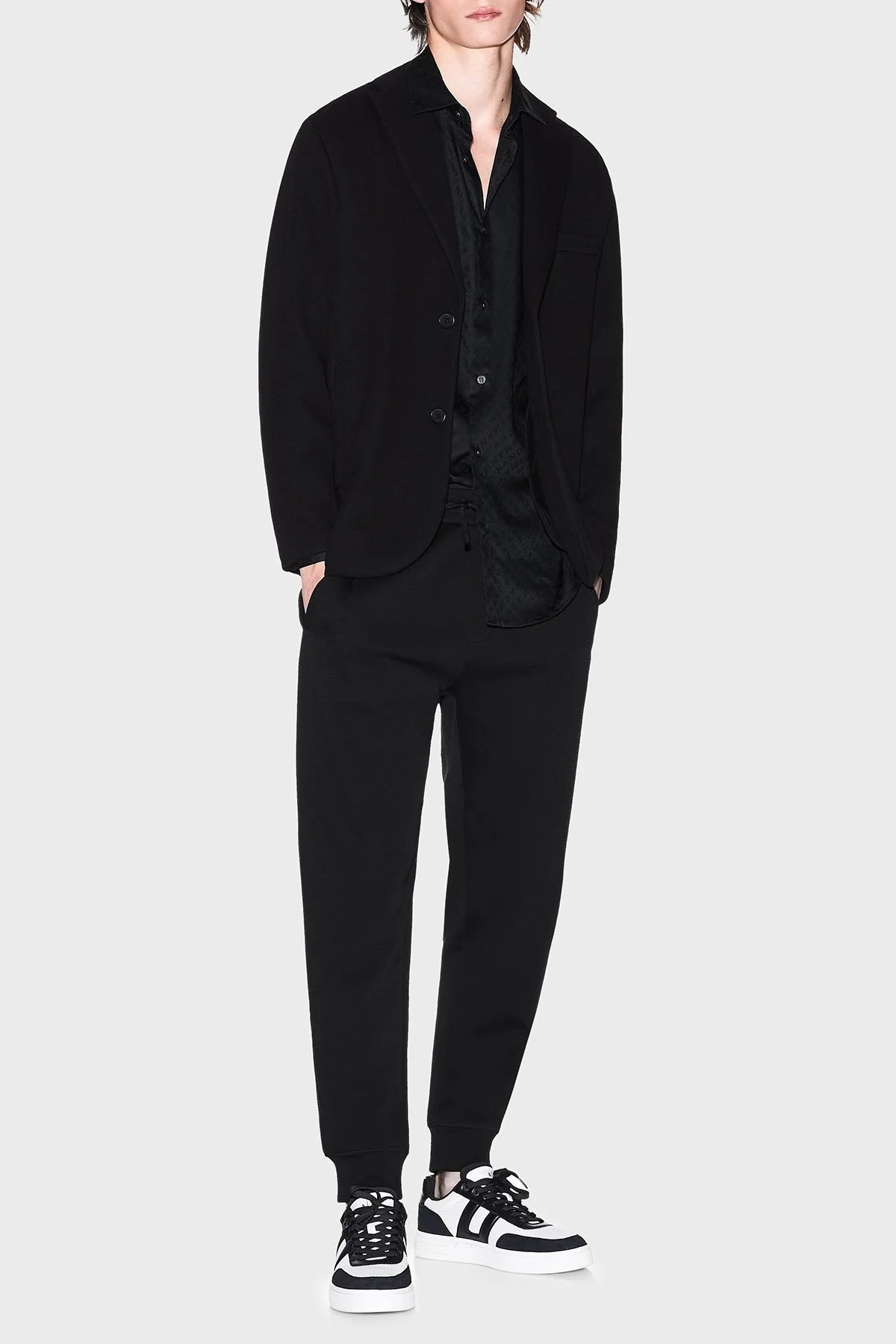 Armani Exchange Jakarlı % 100 Pamuk Regular Fit Klasik Yaka Erkek Gömlek XM001142 AF13131 FC022 SİYAH - 2