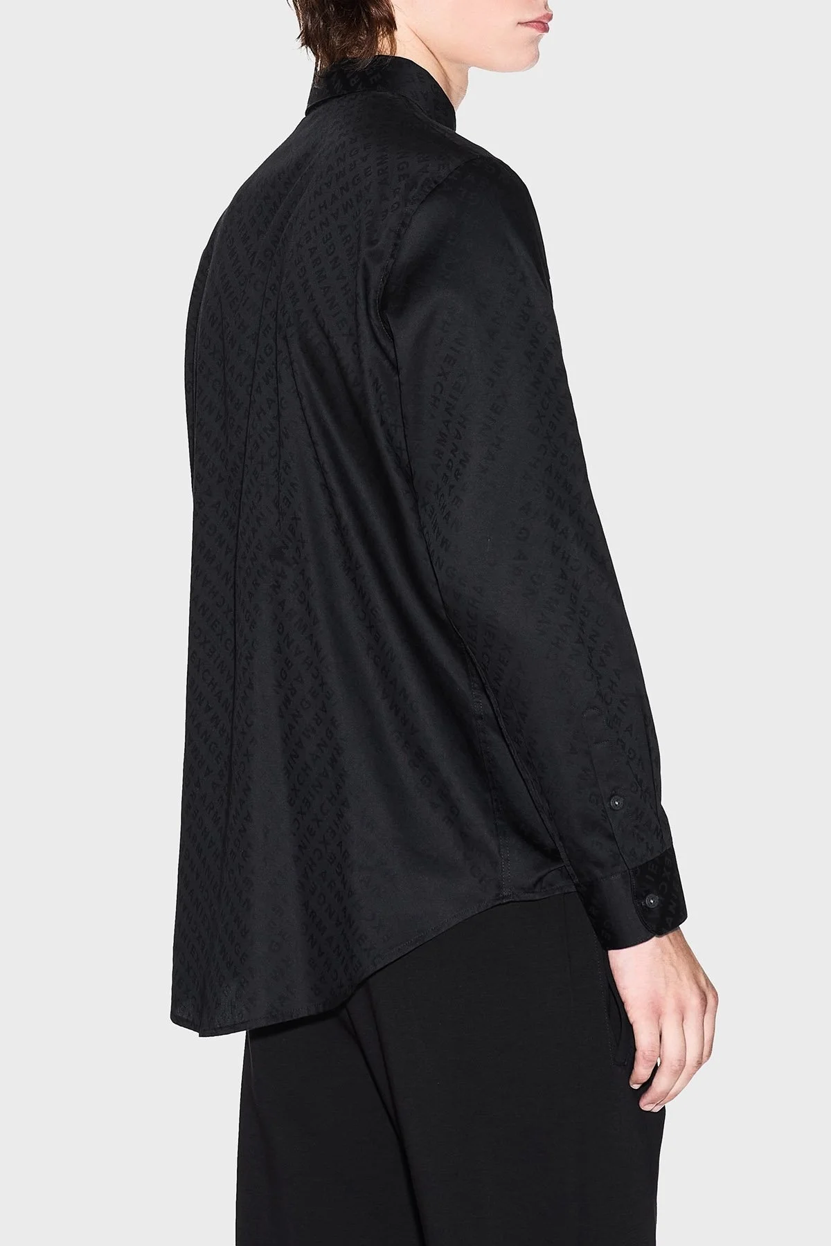 Armani Exchange Jakarlı % 100 Pamuk Regular Fit Klasik Yaka Erkek Gömlek XM001142 AF13131 FC022 SİYAH - 3