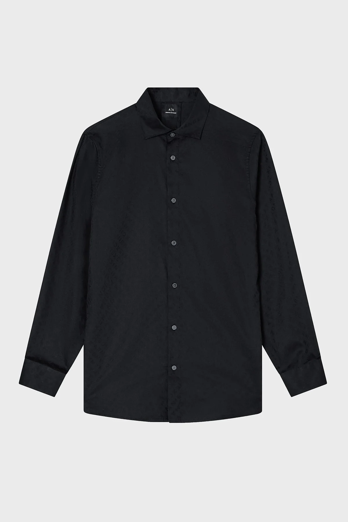 Armani Exchange Jakarlı % 100 Pamuk Regular Fit Klasik Yaka Erkek Gömlek XM001142 AF13131 FC022 SİYAH - 5