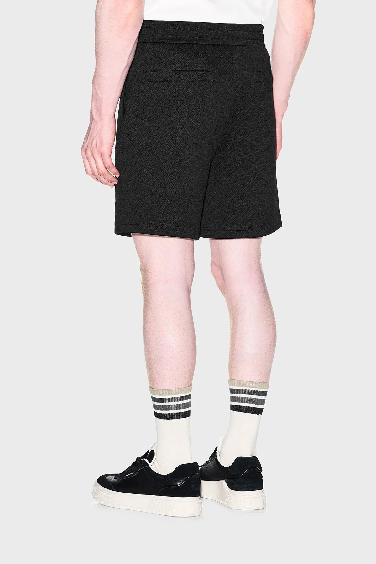 Armani Exchange Jakarlı Belden Bağlamalı Bermuda Short Erkek Pantolon XM002345 AF21862 UC001 Siyah - 3