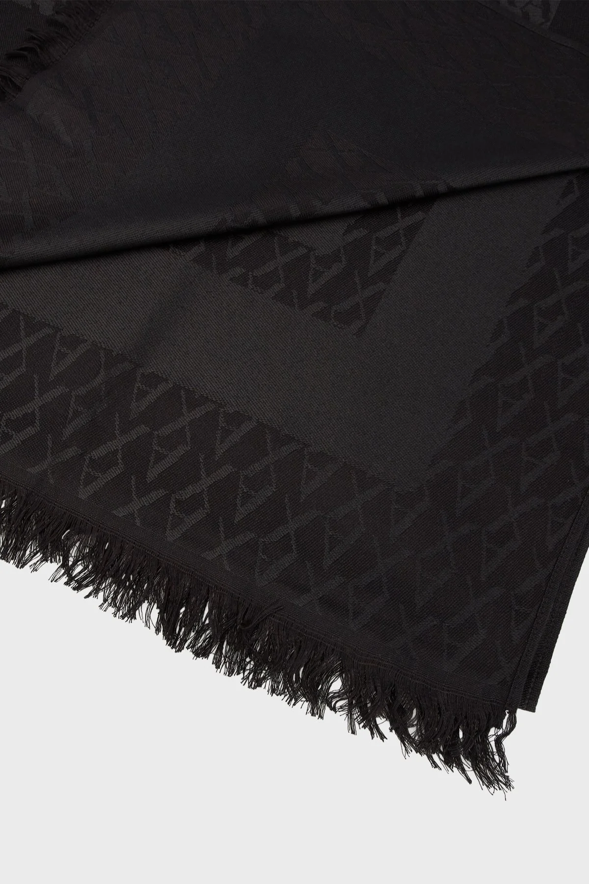 Armani Exchange Jakarlı Logo Baskılı 85 x 180 cm Çift Taraflı Bayan Şal XW001408 AF16977 FC026 SİYAH - 2