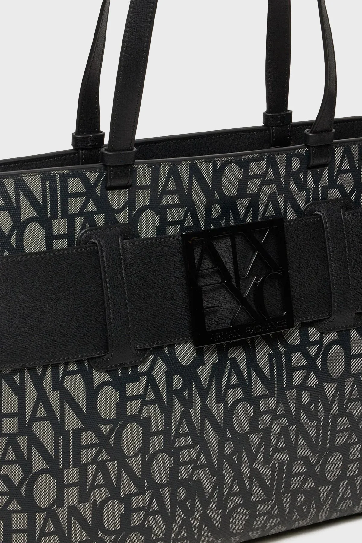 Armani Exchange Jakarlı Logo Baskılı Büyük Bayan Çanta 949127 3F742 00850 SİYAH - 10