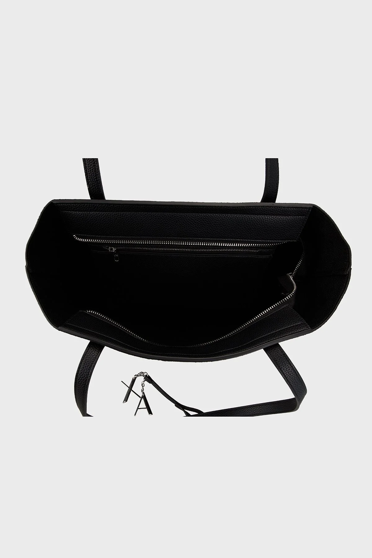 Armani Exchange Jakarlı Logo Baskılı Çift Tutma Saplı Büyük Bayan Çanta XW002121 AF19298 UC001 SİYAH - 4