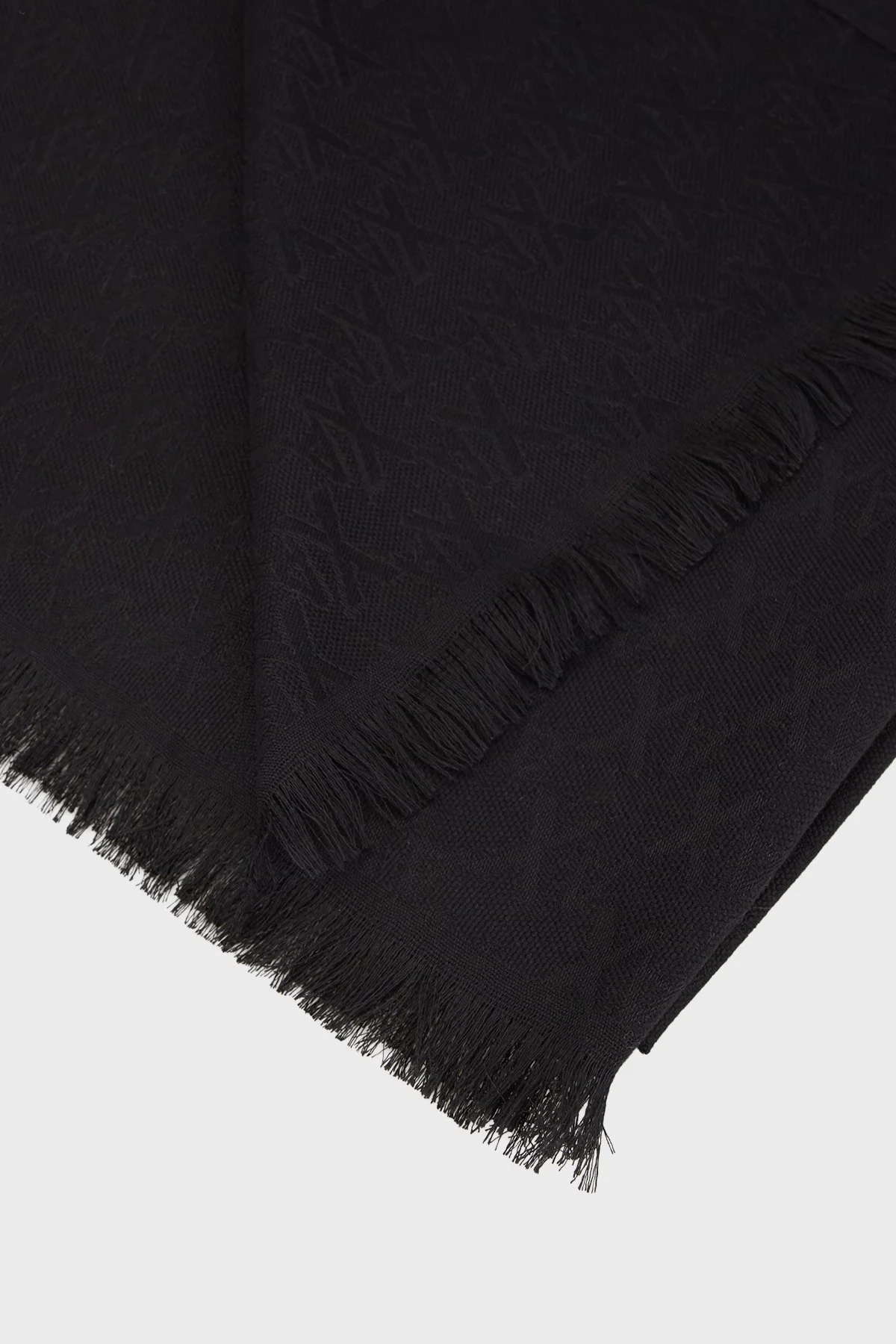 Armani Exchange Jakarlı Logo Baskılı Pamuklu 80 x 186 cm Erkek Şal XM002019 AF19835 UC001 SİYAH - 2