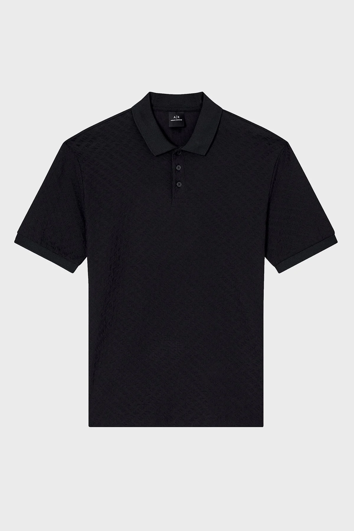 Armani Exchange Jakarlı Pamuklu Regular Fit Düğmeli Erkek Polo Yaka T Shirt XM001882 AF10337 FC022 SİYAH - 5