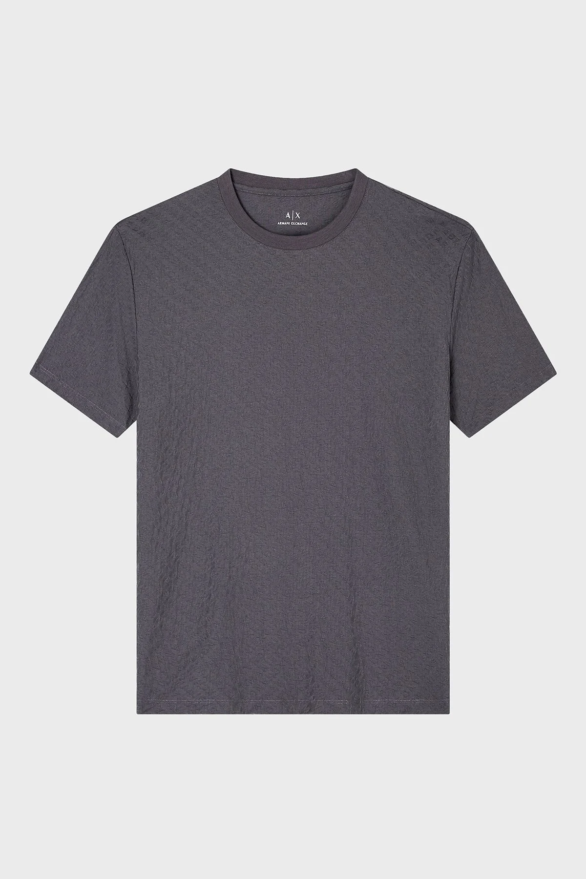 Armani Exchange Jakarlı Tamamı Logolu Pamuklu Regular Fit Bisiklet Yaka Erkek T Shirt XM001431 AF10337 F8039 ANTRASİT - 5