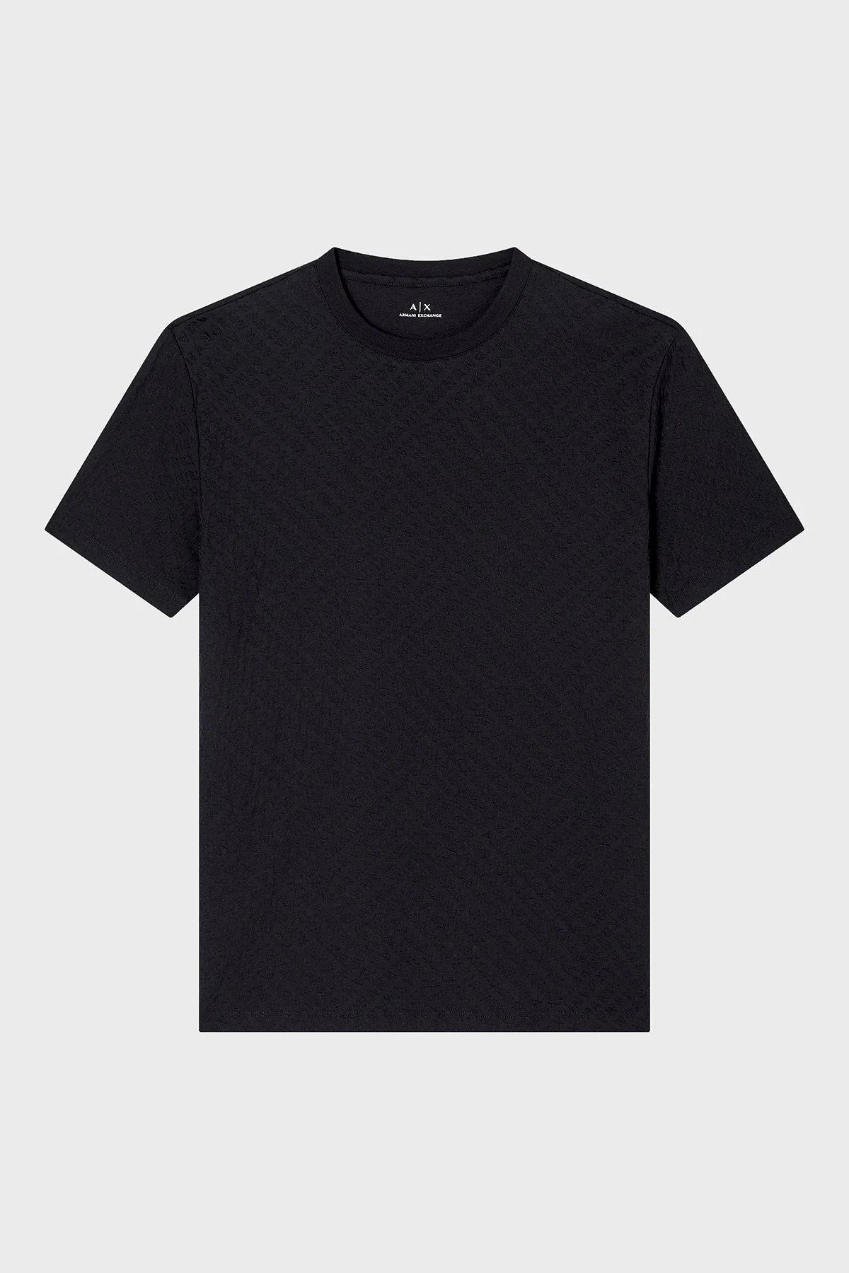 Armani Exchange Jakarlı Tamamı Logolu Pamuklu Regular Fit Bisiklet Yaka Erkek T Shirt XM001431 AF10337 FC022 SİYAH - 5
