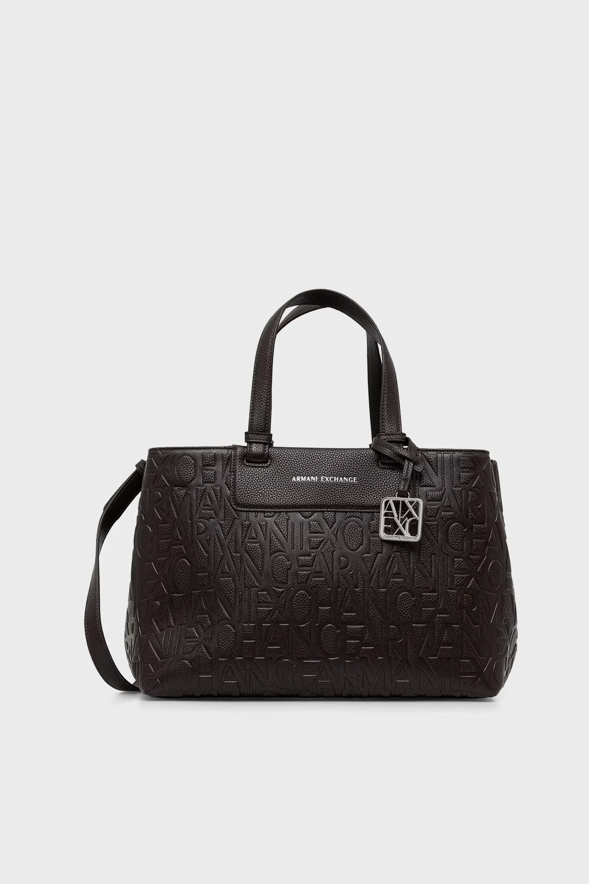 Armani Exchange Kabartma Logolu Çıkarılabilir Askılı Kadın Çanta XW001222 AF15774 U6032 Kahve - 1