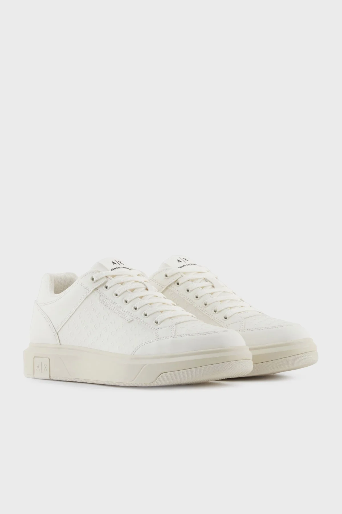 Armani Exchange Kabartma Logolu Sneaker Erkek Ayakkabı XM001722 AF17537 U0011 BEYAZ - 2