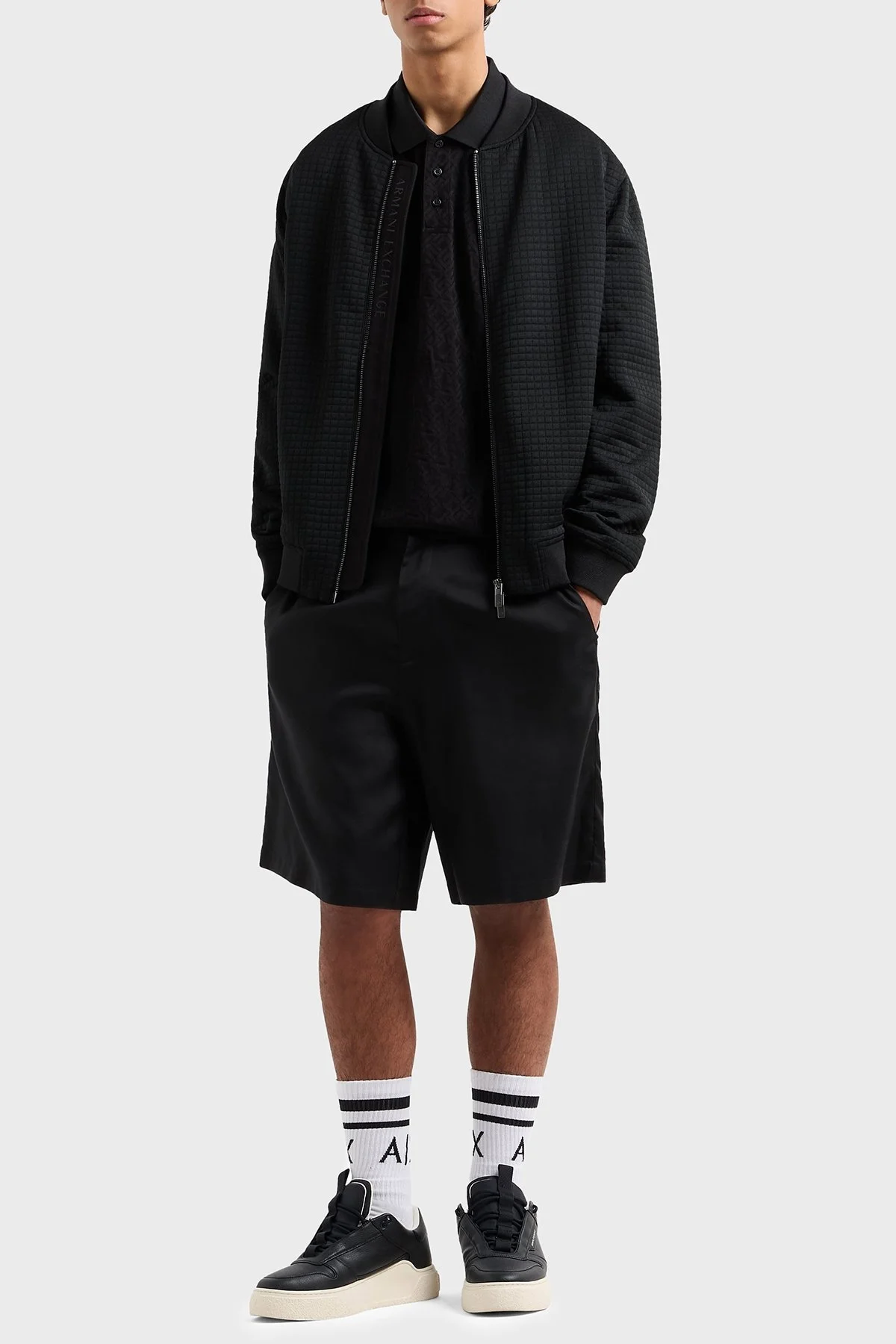 Armani Exchange Kabartmalı Logo Baskılı % 100 Pamuk Regular Fit Düğmeli Erkek Polo Yaka T Shirt XM000477 AF10337 FC013 SİYAH - 7