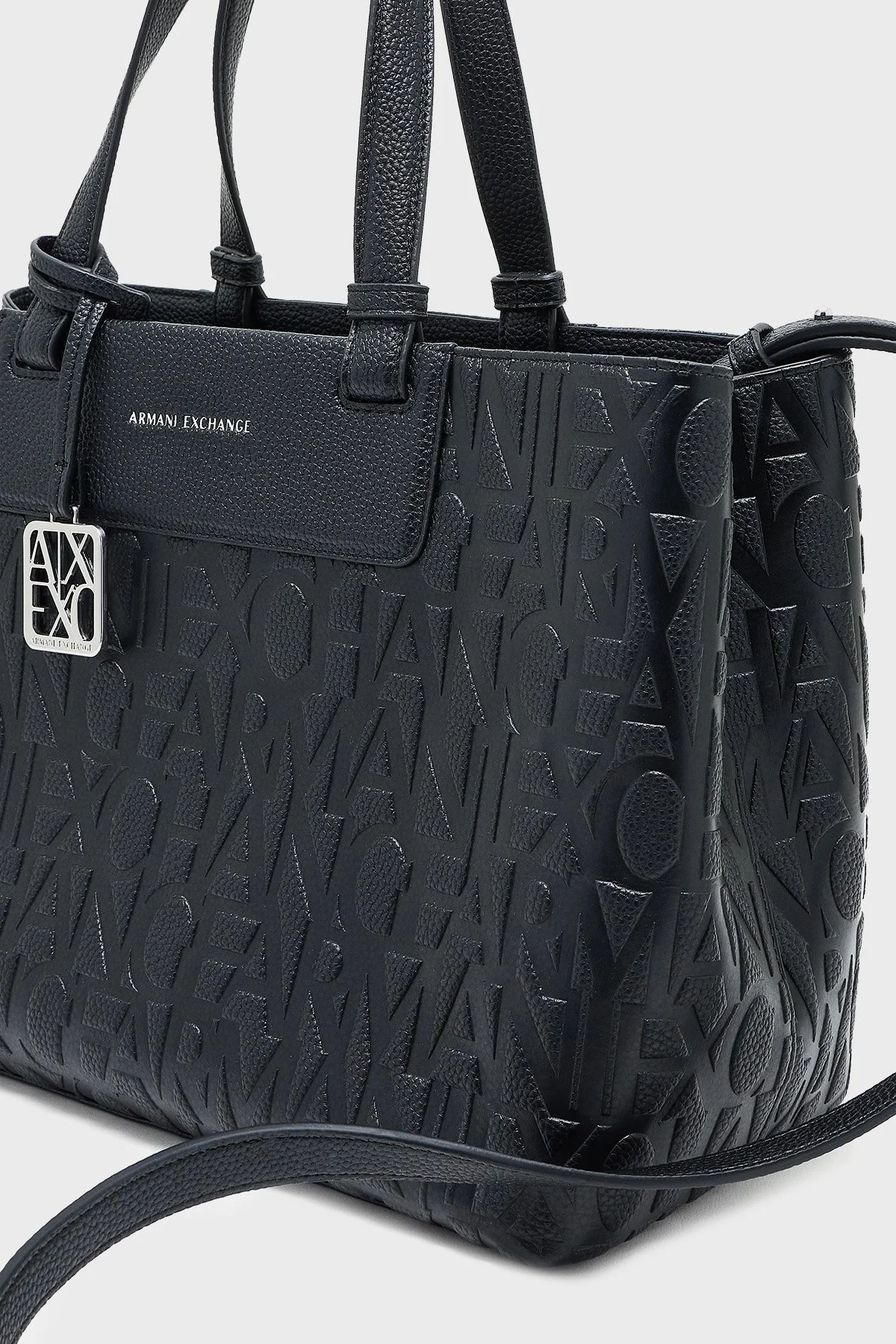 Armani Exchange Kabartmalı Logo Baskılı Ayarlanabilir Askılı Bayan Çanta XW001222 AF15774 UC001 SİYAH - 6