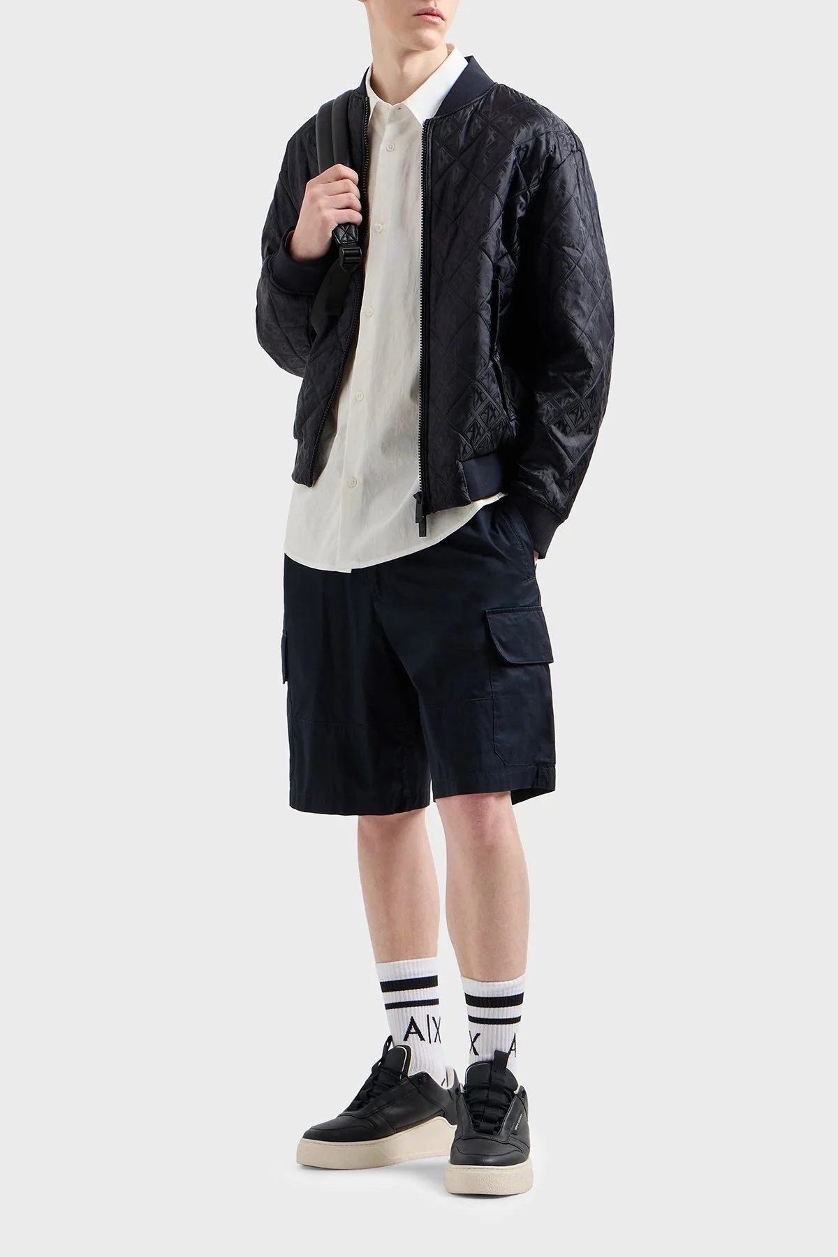 Armani Exchange Kabartmalı Logo Baskılı Pamuklu Regular Fit Kent Yaka Erkek Gömlek XM000197 AF12179 U0009 BEYAZ - 7