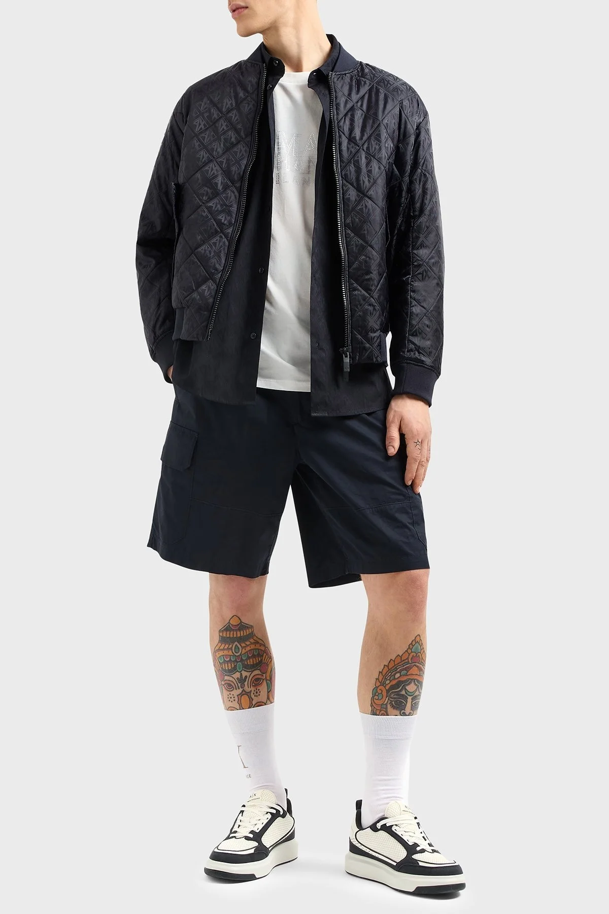 Armani Exchange Kabartmalı Logo Baskılı Pamuklu Regular Fit Kent Yaka Erkek Gömlek XM000197 AF12179 UB101 LACİVERT - 7